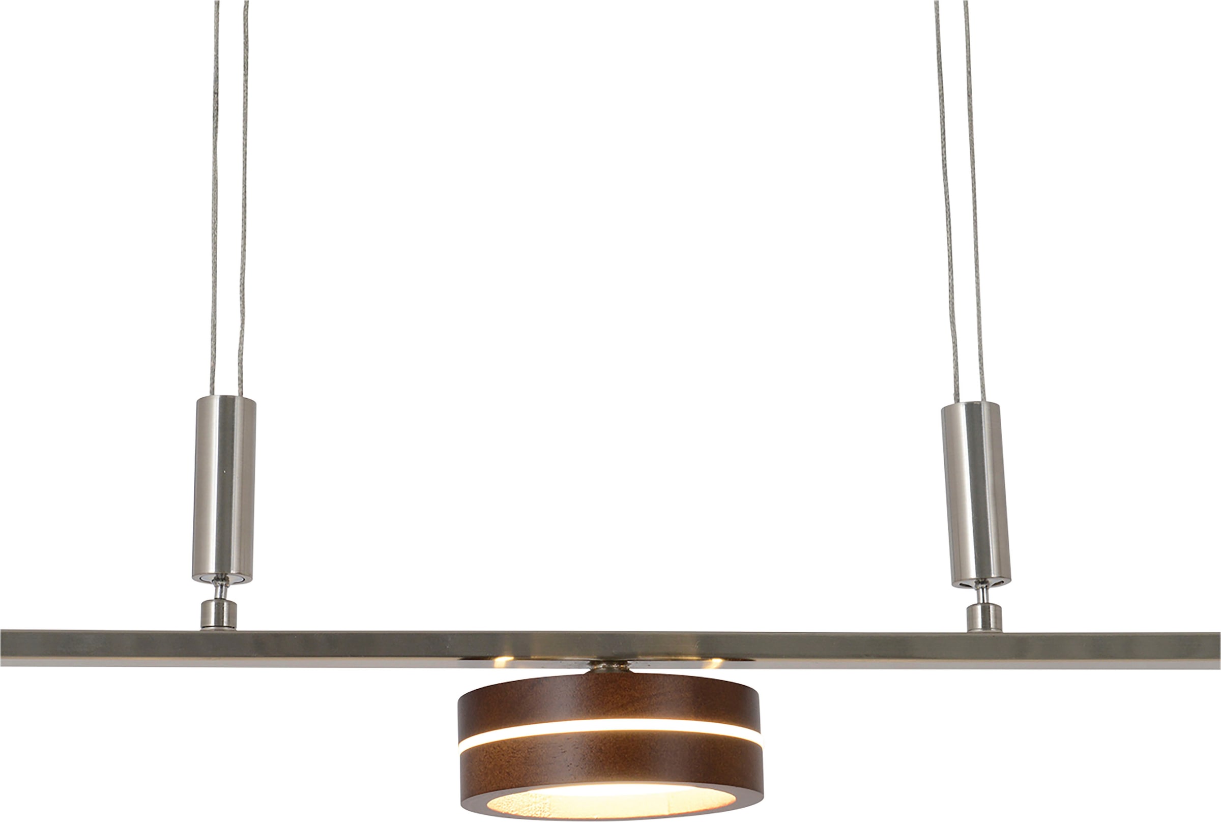 näve LED Pendelleuchte »"Triberg"«, 3 flammig, 3 flg., Schirme Holz (Eiche), Wanddimmer, Höhe verstellbar 80-150cm