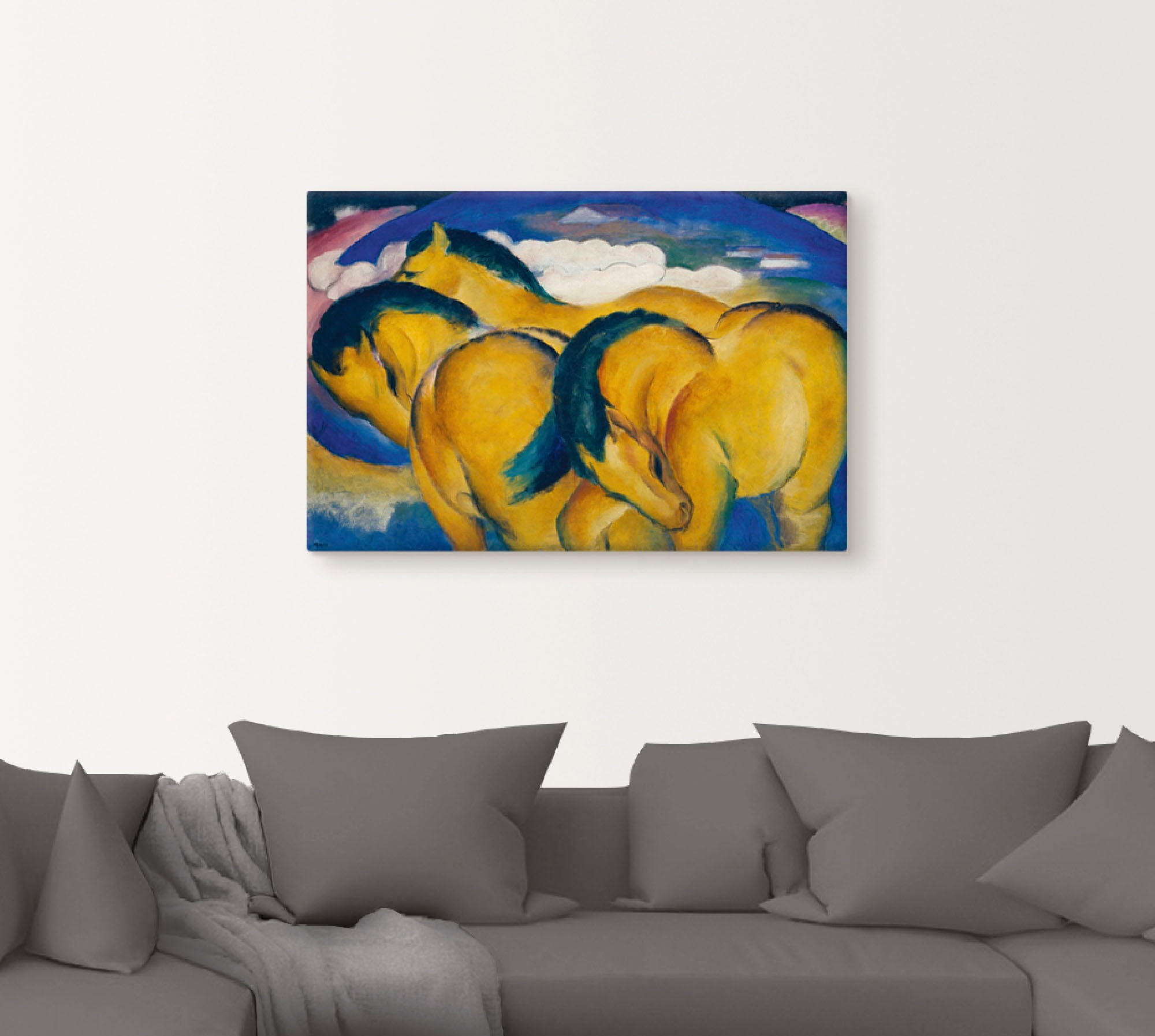 Artland Wandbild »Die kleinen gelben Pferde. 1912«, Haustiere, (1 St.), als Alubild, Outdoorbild, Leinwandbild in verschied. Größen