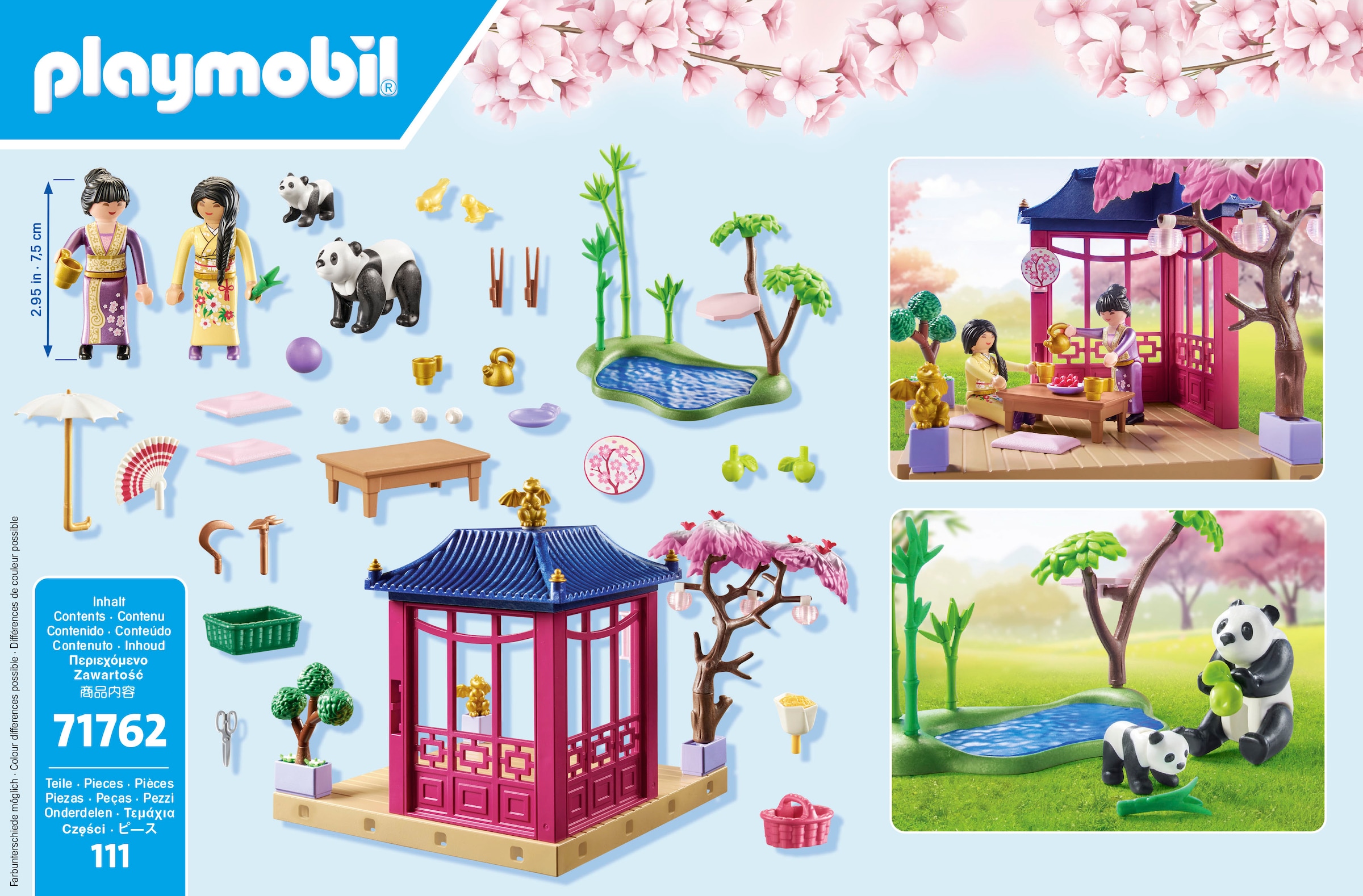 Playmobil® Konstruktions-Spielset »Asiatischer Garten mit Pandafütterung (71762), Playmobil My Life«, (111 St.), Made in Europe