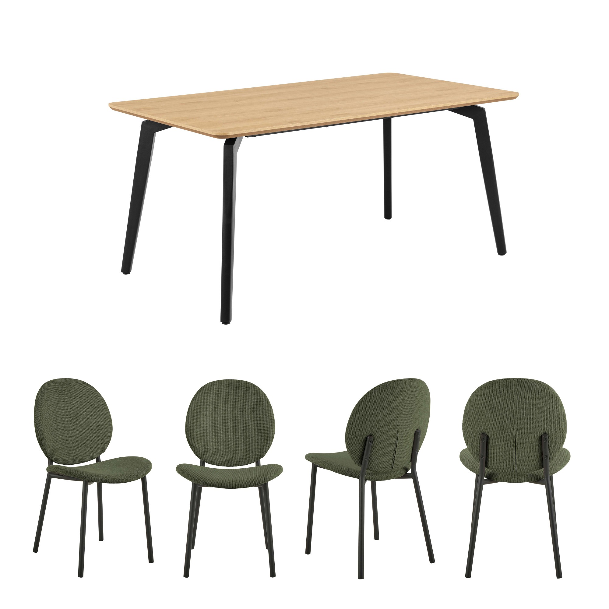 ACTONA GROUP Esszimmer-Set "Essgruppe, Speisetisch mit Wohnzimmerstühlen" S günstig online kaufen