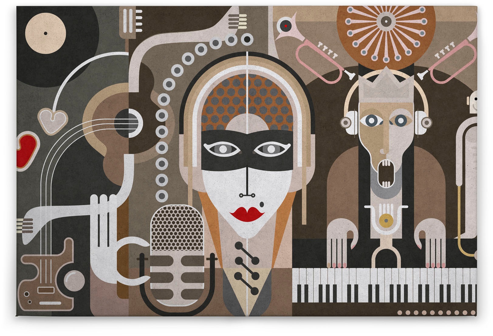A.S. Création Leinwandbild »wall of sound 3«, Kunst-Abstrakt-Kinder, (1 St.), Keilrahmen Bild Musik Abstrakt Bunt Leinwand-Bild Wohnzimmer modern