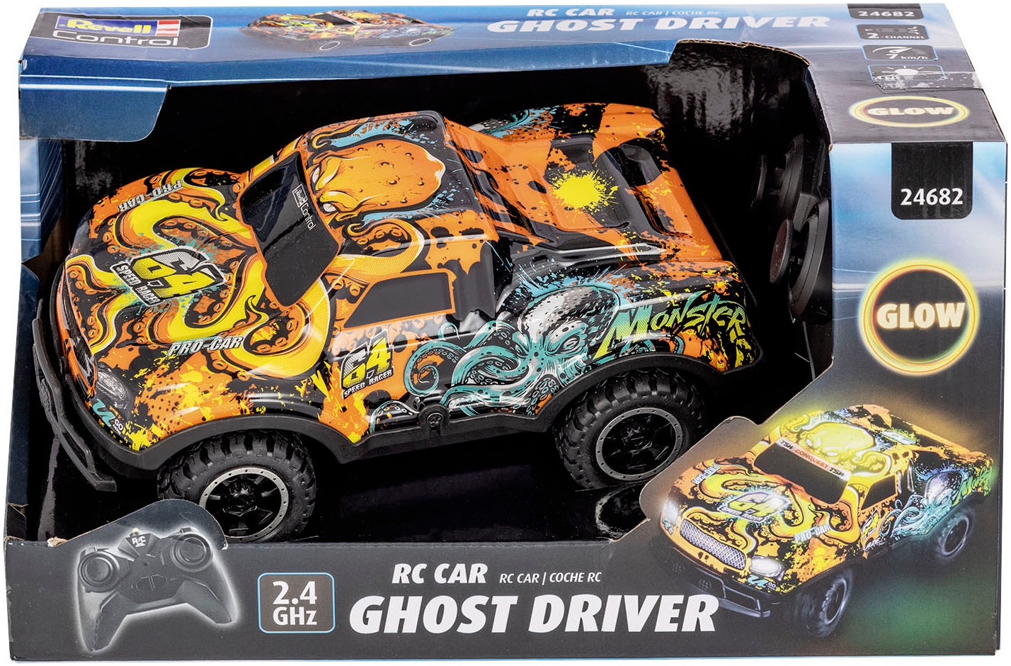 Revell® RC-Monstertruck »Revell® control, Ghost Driver, 2,4 GHz, orange«, mit LED-Licht