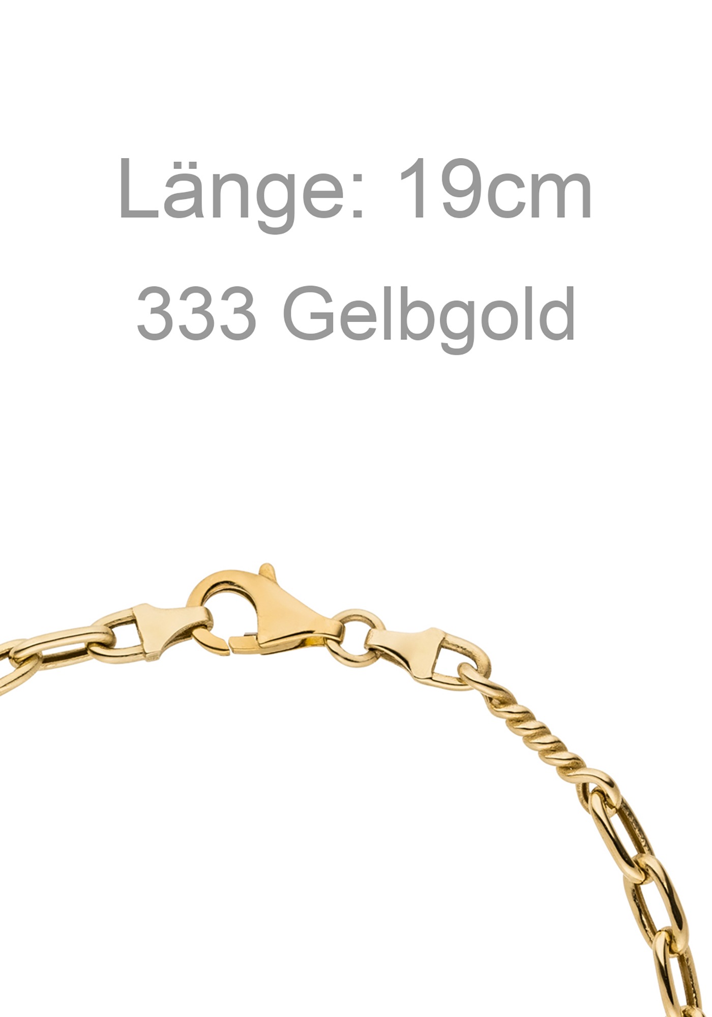 JOBO Goldarmband »Armband Fantasiearmband 4,1 mm 19 cm« 333 Gold