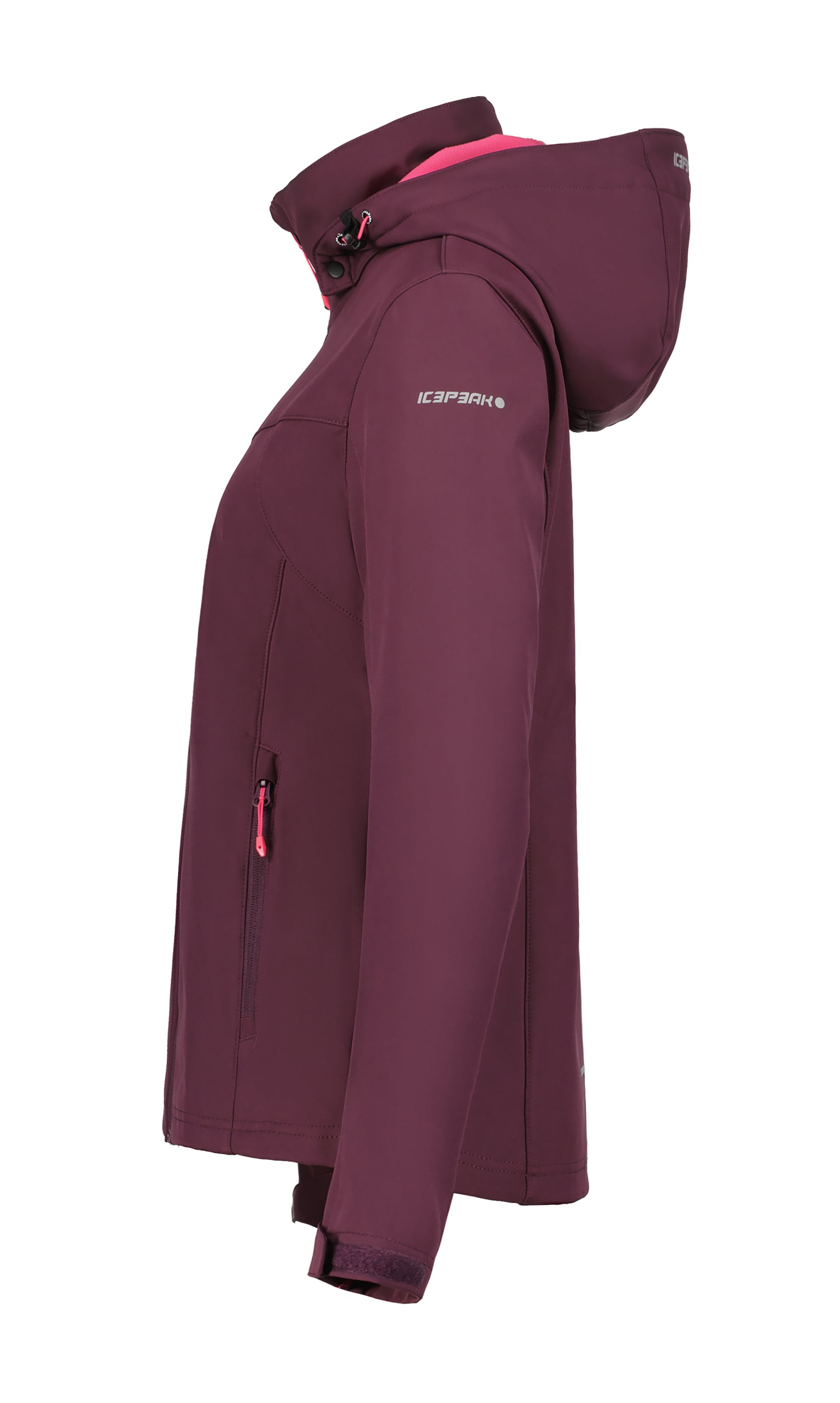 Icepeak Softshelljacke »D SOFTSHELLJACKE BRENHAM«, mit Kapuze, mit hohem Stehkragen