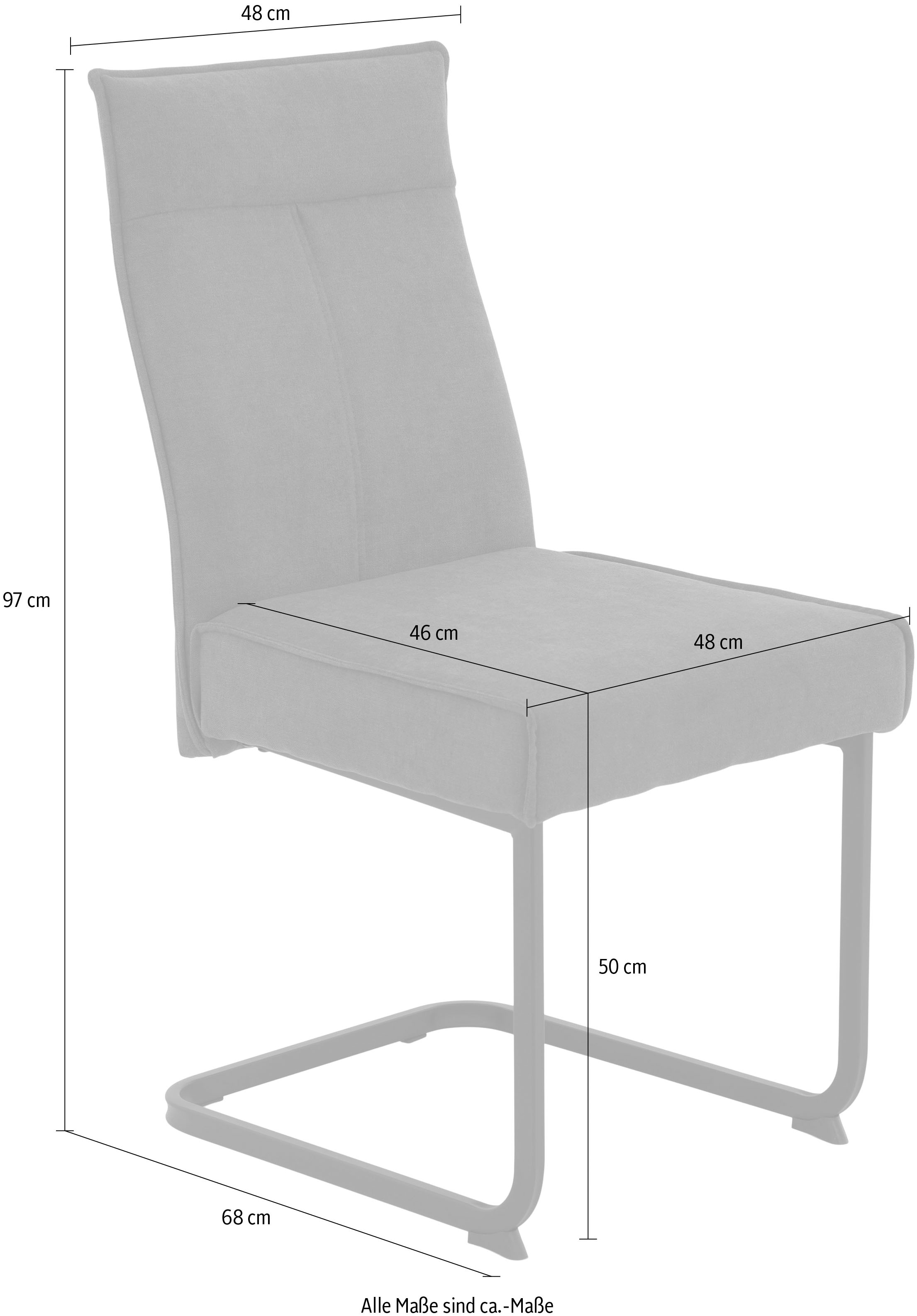 HELA Freischwinger »KAREN Esszimmerstuhl«, (Set), 4 St., XL-Breite, Komfortsitz, Federkern, Griff, 140kg belastbar
