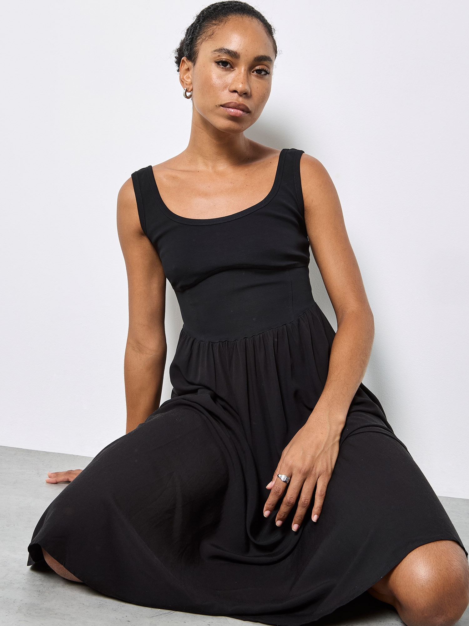 Apricot Midikleid »Midikleid« mit Jersey-Oberteil
