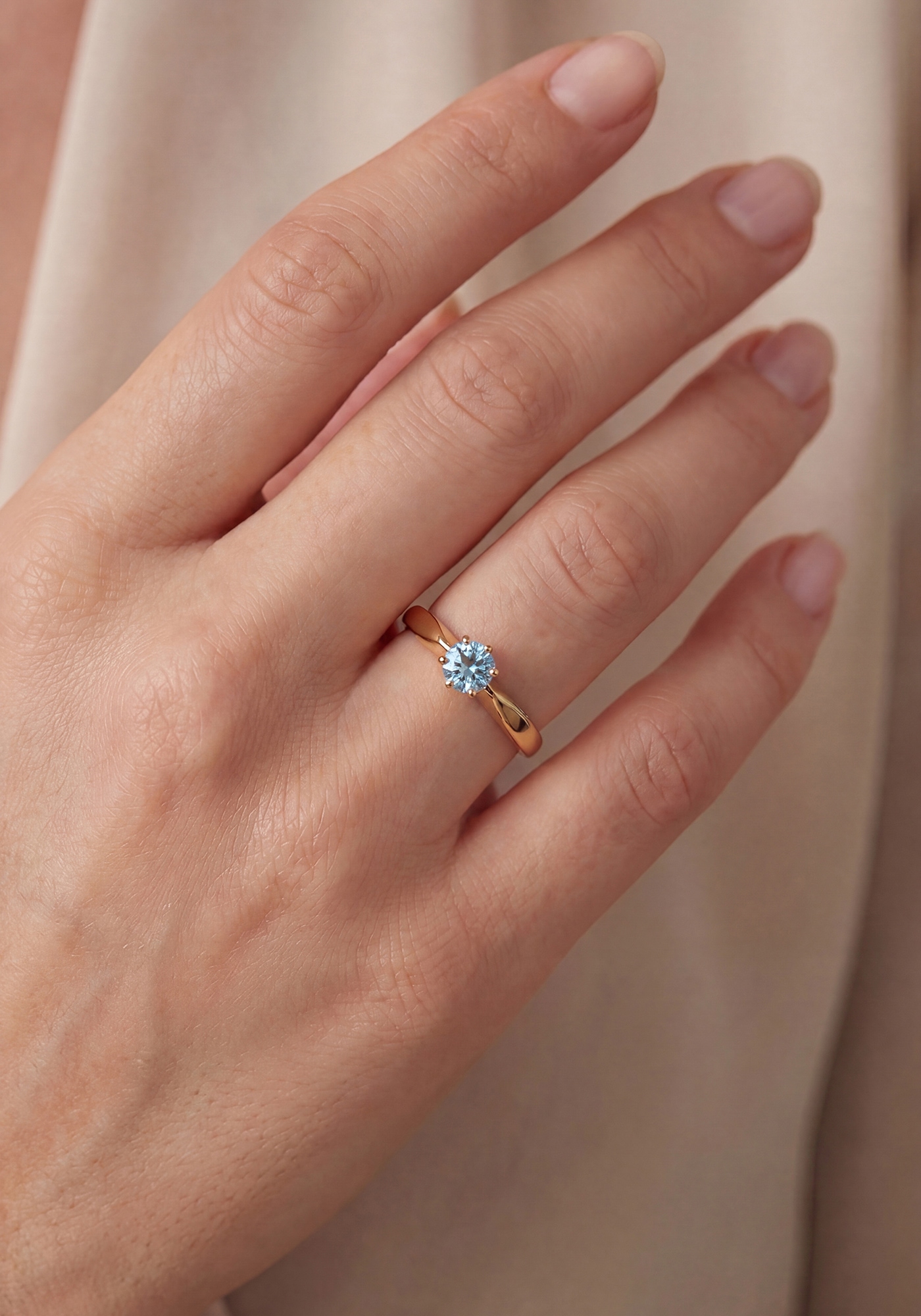 JOBO Fingerring 585 Gold mit Aquamarin