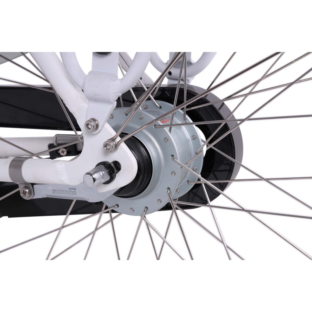 LLobe E-Bike »WhiteMotion 3.0, 15,6Ah«, 7 Gang, Shimano, Frontmotor 250 W
