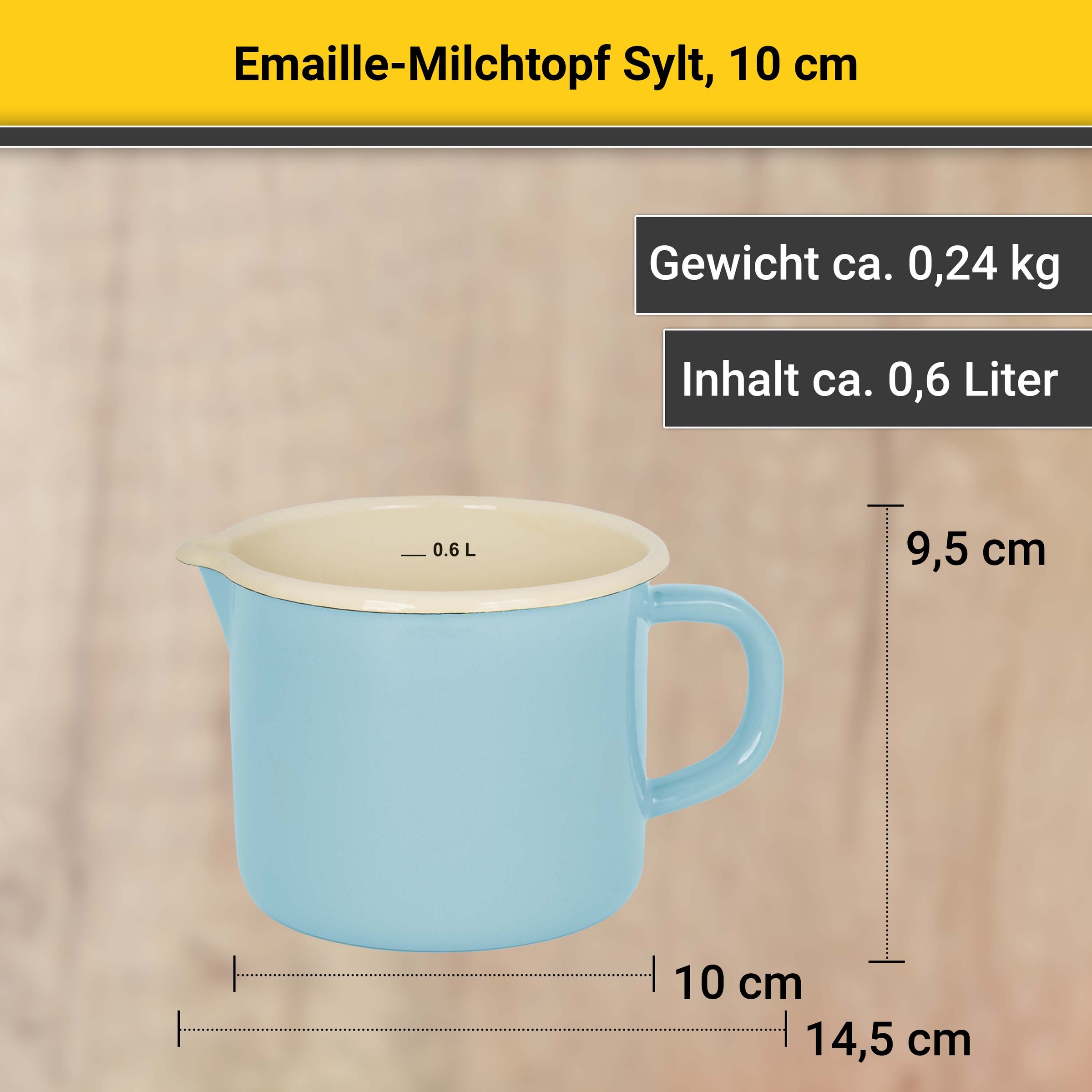 Krüger Milchtopf »Sylt«, Emaille, (1 tlg.), Induktion