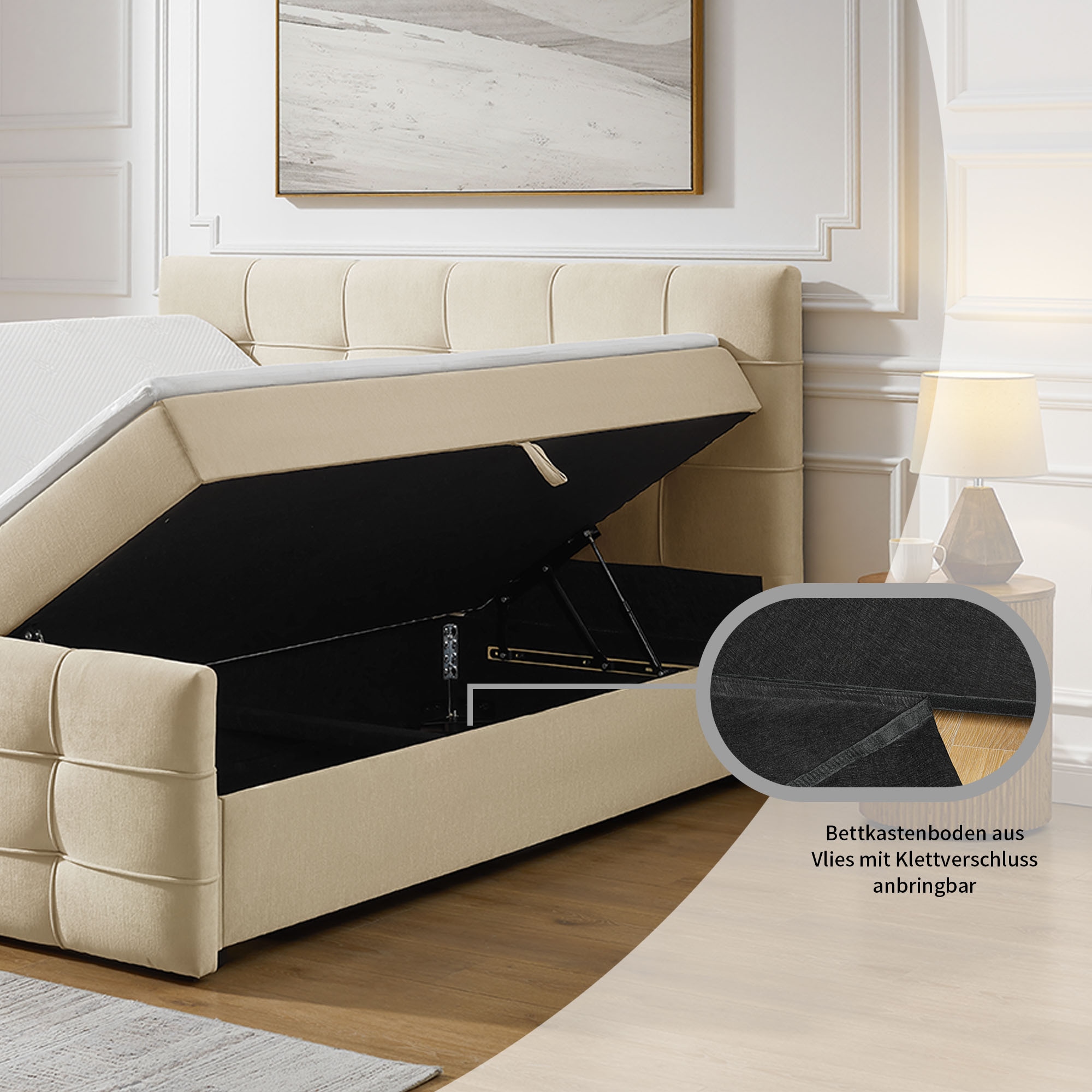 OTTO home Boxbett »Lilienne inkl. Bettkasten und Topper, Liegefläche 180x200cm« erhältlich in der Größe 180x200 cm