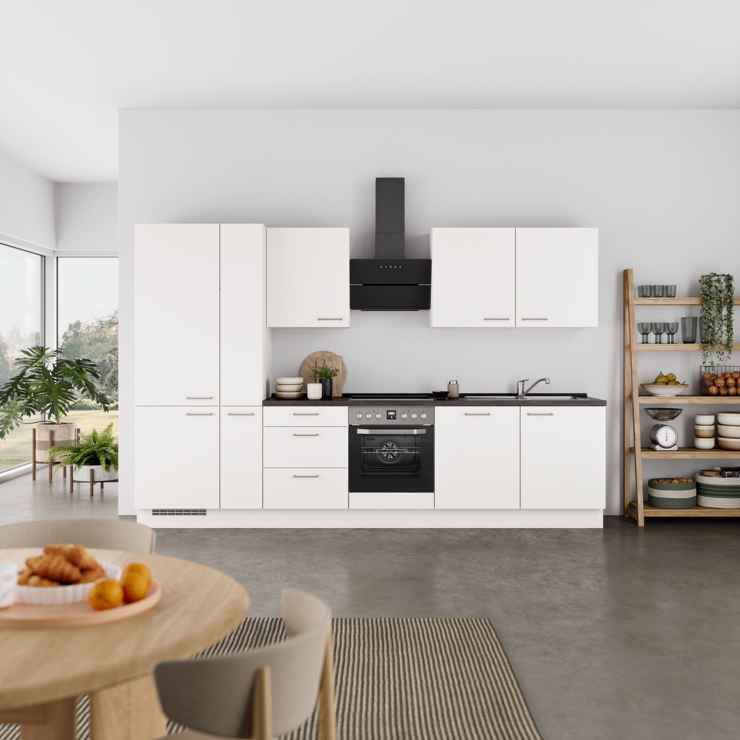 nobilia® Küchenzeile »"Laser II"«, vormontiert, Ausrichtung wählbar, Breite 330 cm, wahlw. mit E-Geräten