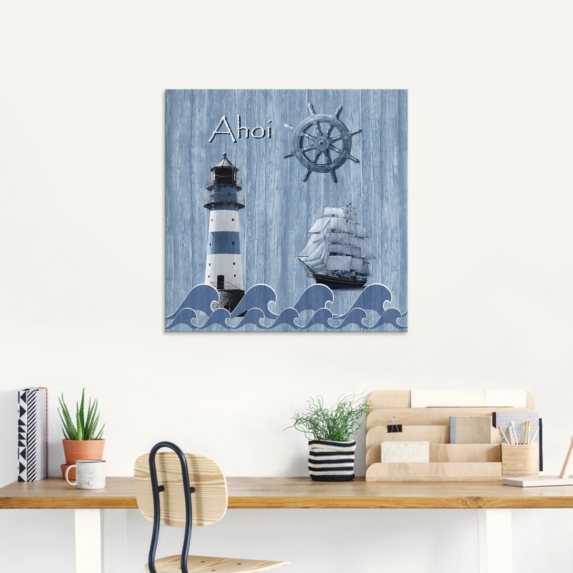 Artland Glasbild »Ahoi im maritimen Blau«, Küste, (1 St.), in verschiedenen Größen
