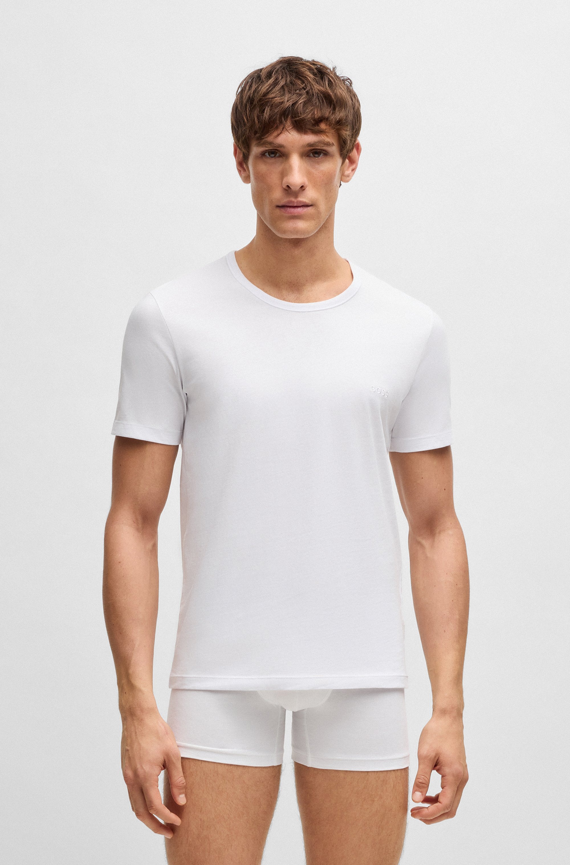 BOSS T-Shirt »Rundhals BOSS ONE x David Beckham«, (Packung, 3 tlg., 3er-Pack), mit dezentem BOSS Logo-Print