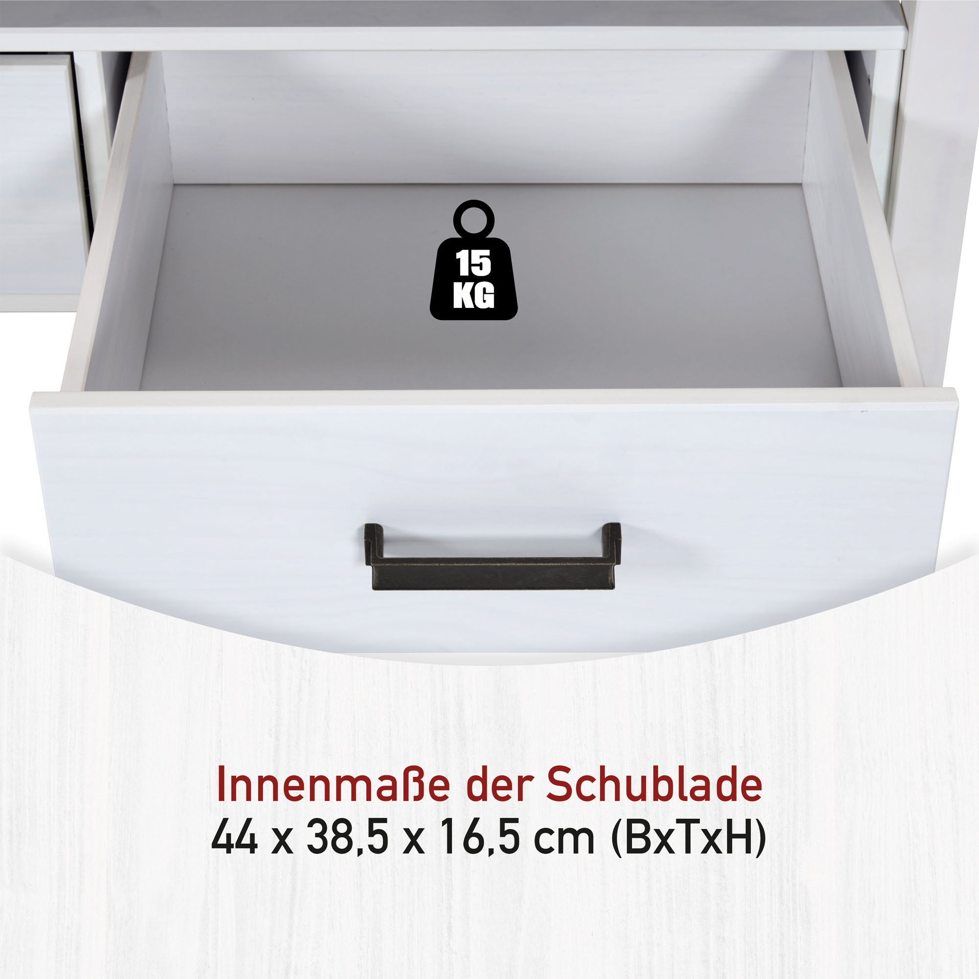 Inter Link Couchtisch »Maluno« 1 Stk. tlg. Kiefer Massiv, Soft-Close, Stauraum, BxTxH: ca. 119,40 x 60 x 49 cm