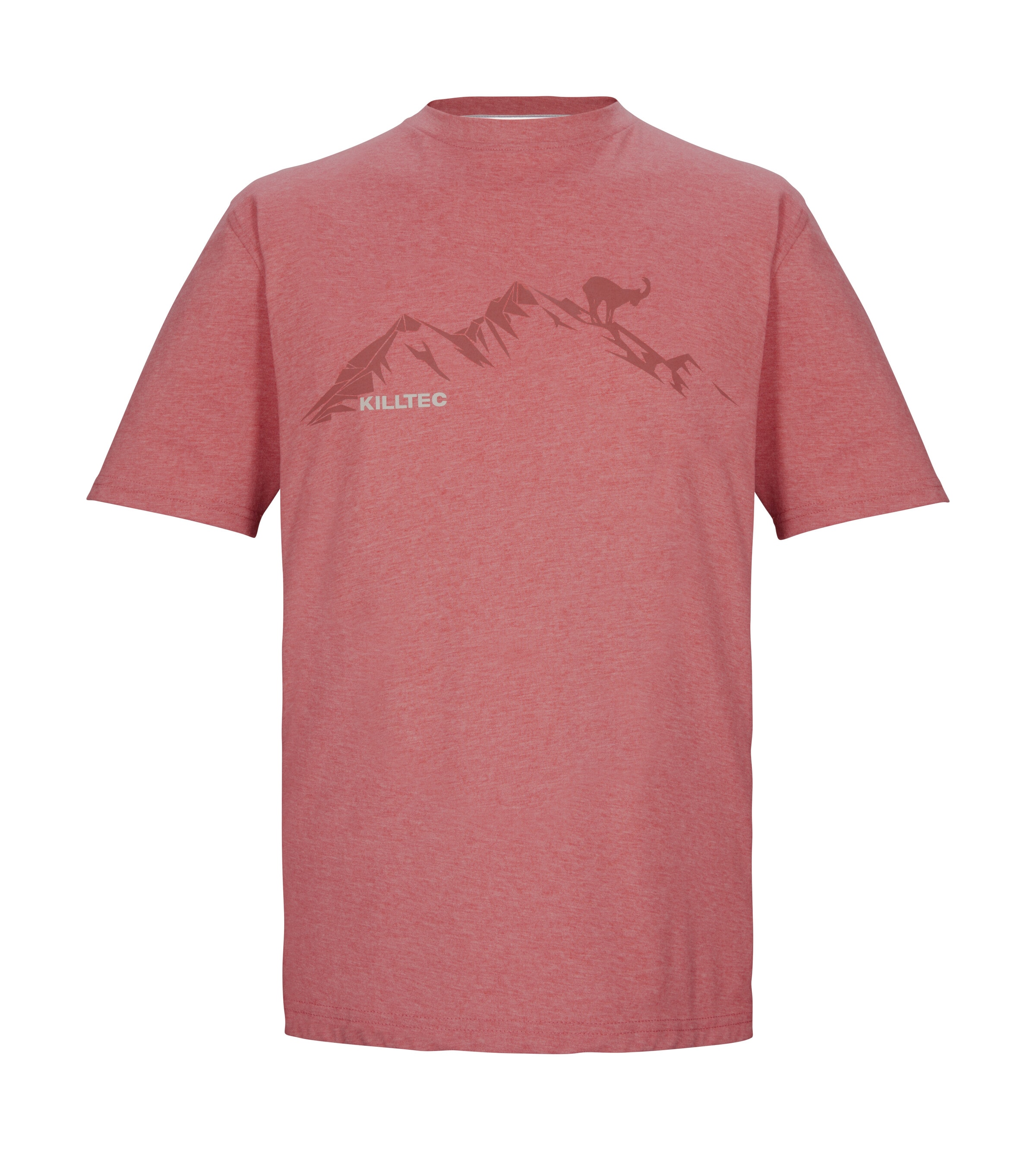 Killtec T-Shirt "KOS 365 MN TSHRT" Herren T-Shirt mit Melange-Optik, Bergprint, vielseitig kombinierbar