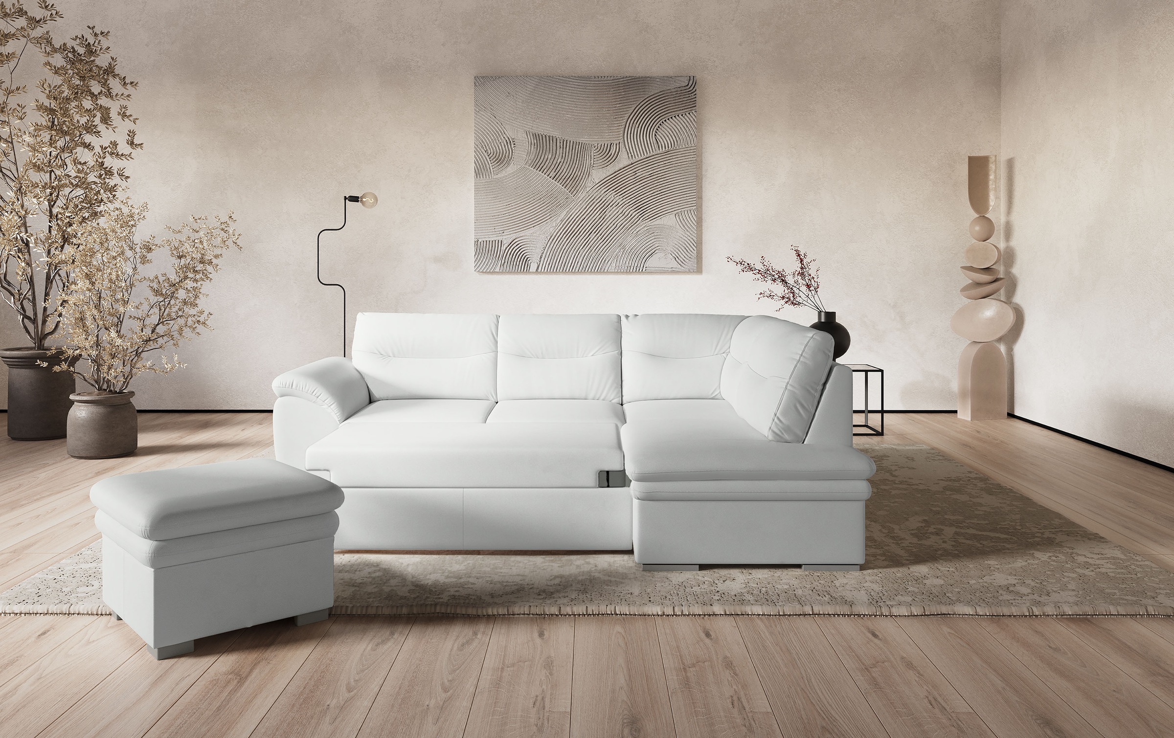 COTTA Ecksofa "Leandra L-Form", wahlweise mit Bettfunktion & Bettkasten günstig online kaufen