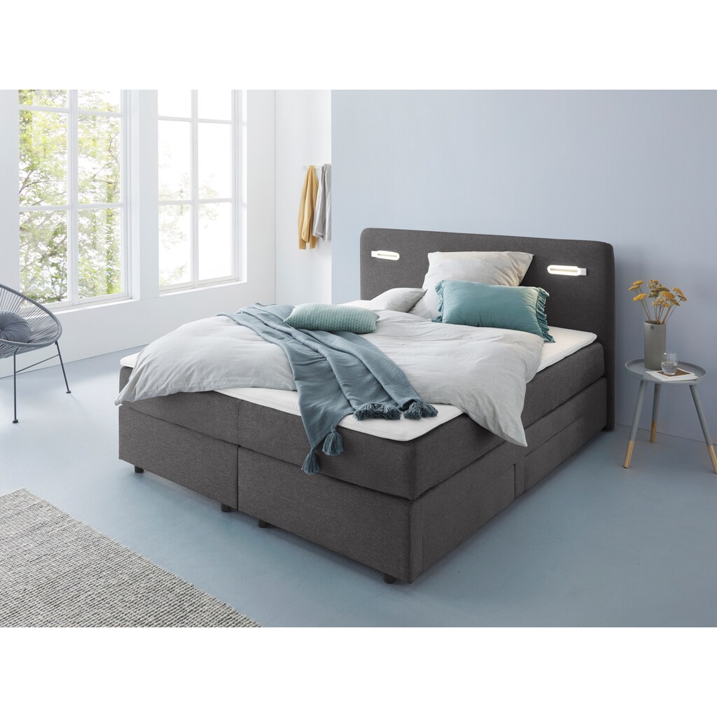 Wohnen Betten INOSIGN Boxbett »Luan«, mit Schubkästen, LED-Beleuchtung und Topper, in Breite 120 cm und 180 cm erhältlich, versc Wohnen Betten INOSIGN Boxbett »Luan«, mit Schubkästen, LED-Beleuchtung und Topper, in Breite 120 cm und 180 cm erhältlich, versc
