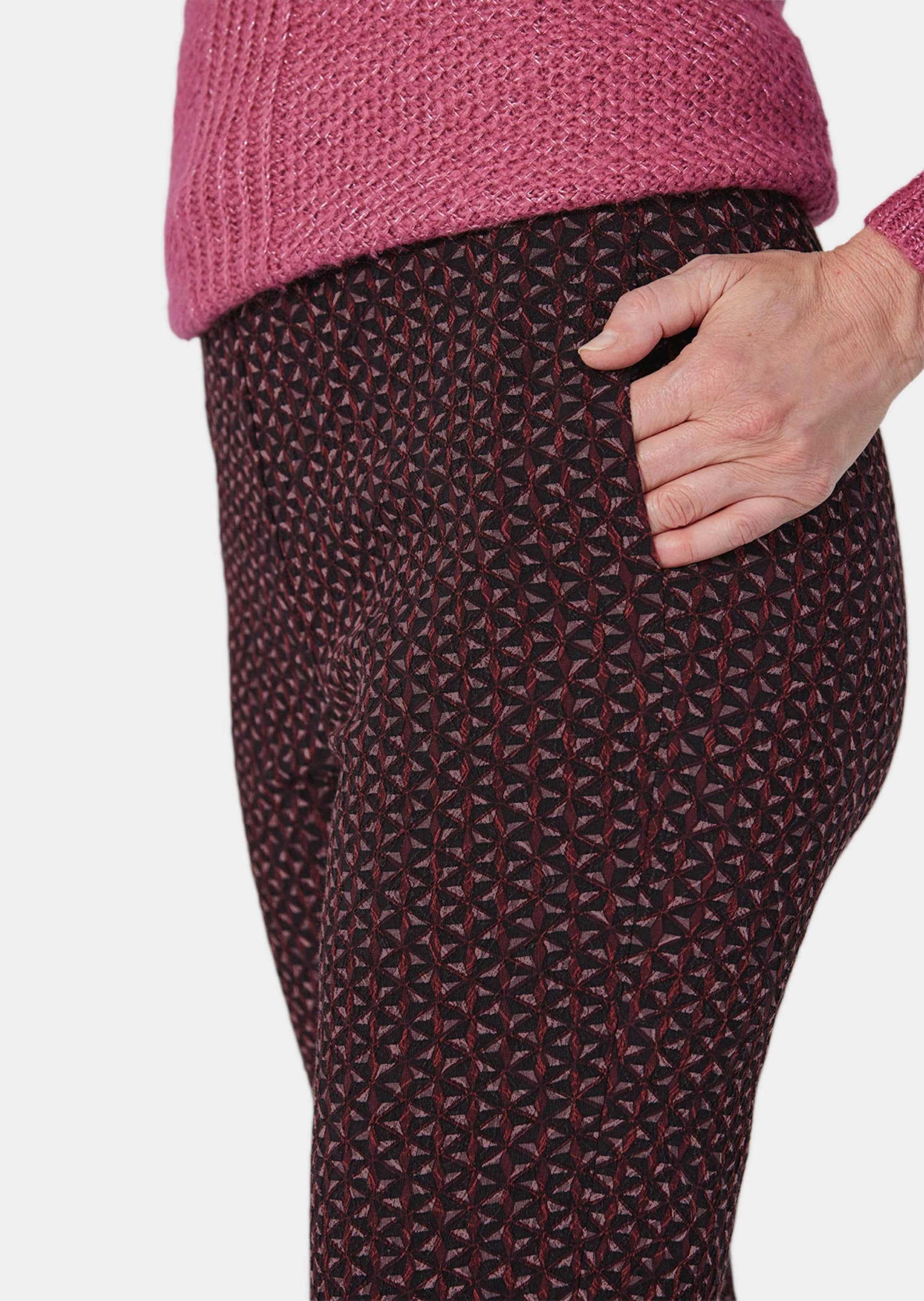 GOLDNER 2-in-1-Hose »Jacquardhose LOUISA Druckhose LOUISA mit Jacquard-Muster«