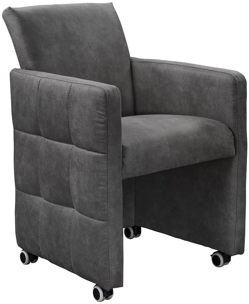 exxpo - sofa fashion Esszimmersessel "Barista, Loungesessel auf Rollen mit hoher Bodenfreiheit" Barista Clubsessel auf Rollen mit schmalen Armlehnen, modernes Design