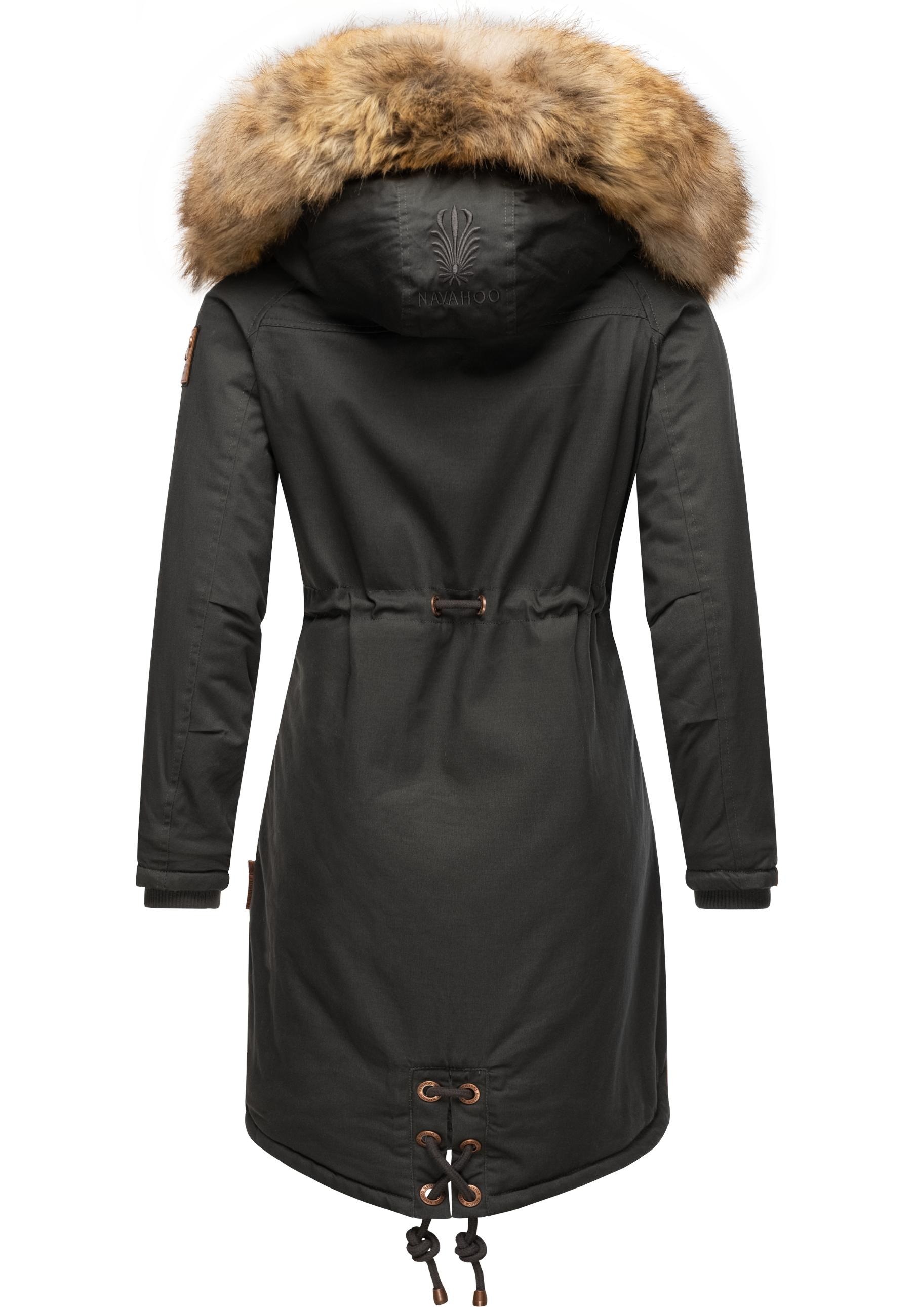 Navahoo Wintermantel »Rosinchen«, stylischer Damen Winter Baumwollparka mit Kunstfell