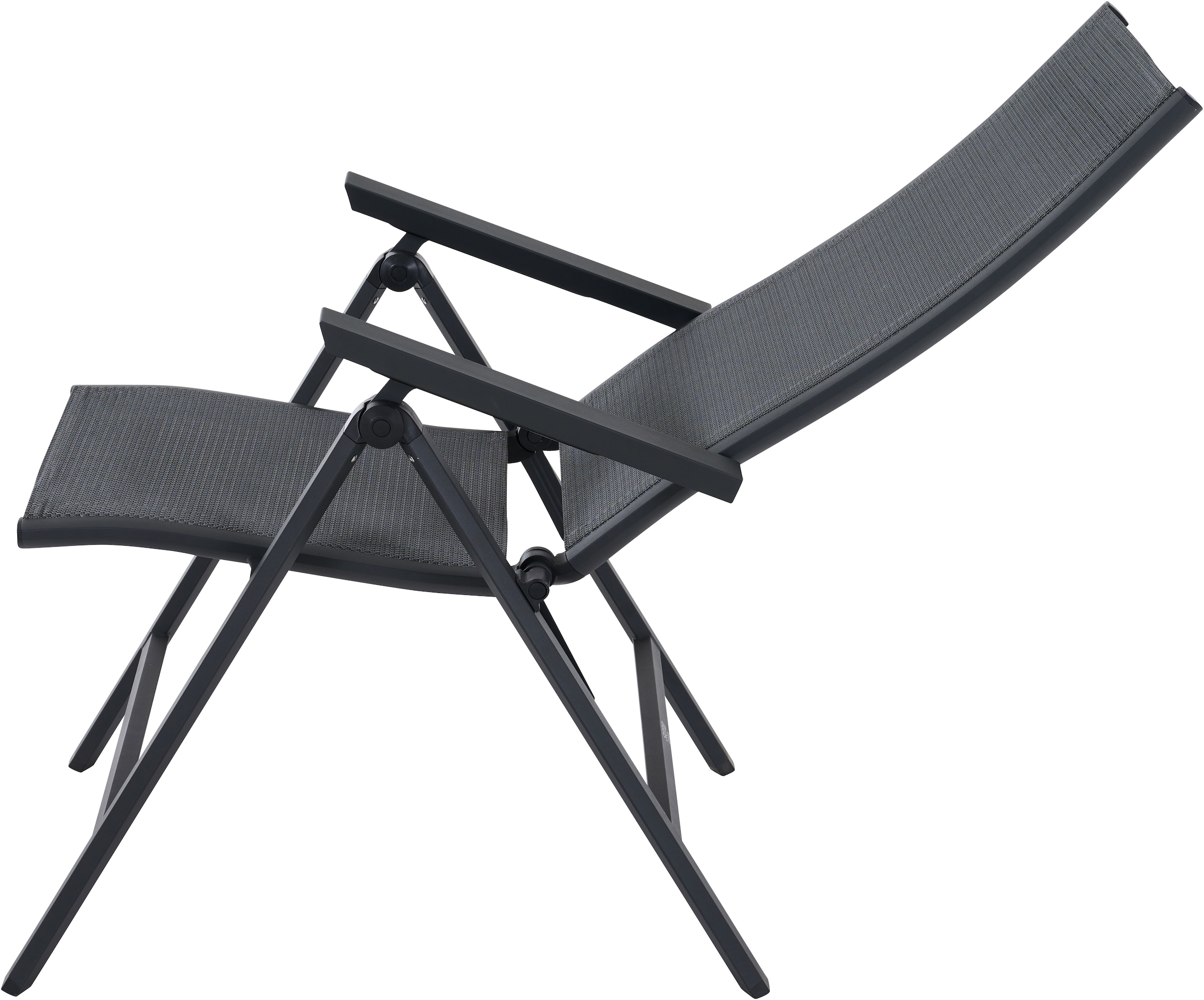 Siena Garden Gartensessel »TAURO Klappsessel, matt anthrazit« Gestell aus Aluminium, Ranotex® Bezug royal-grey