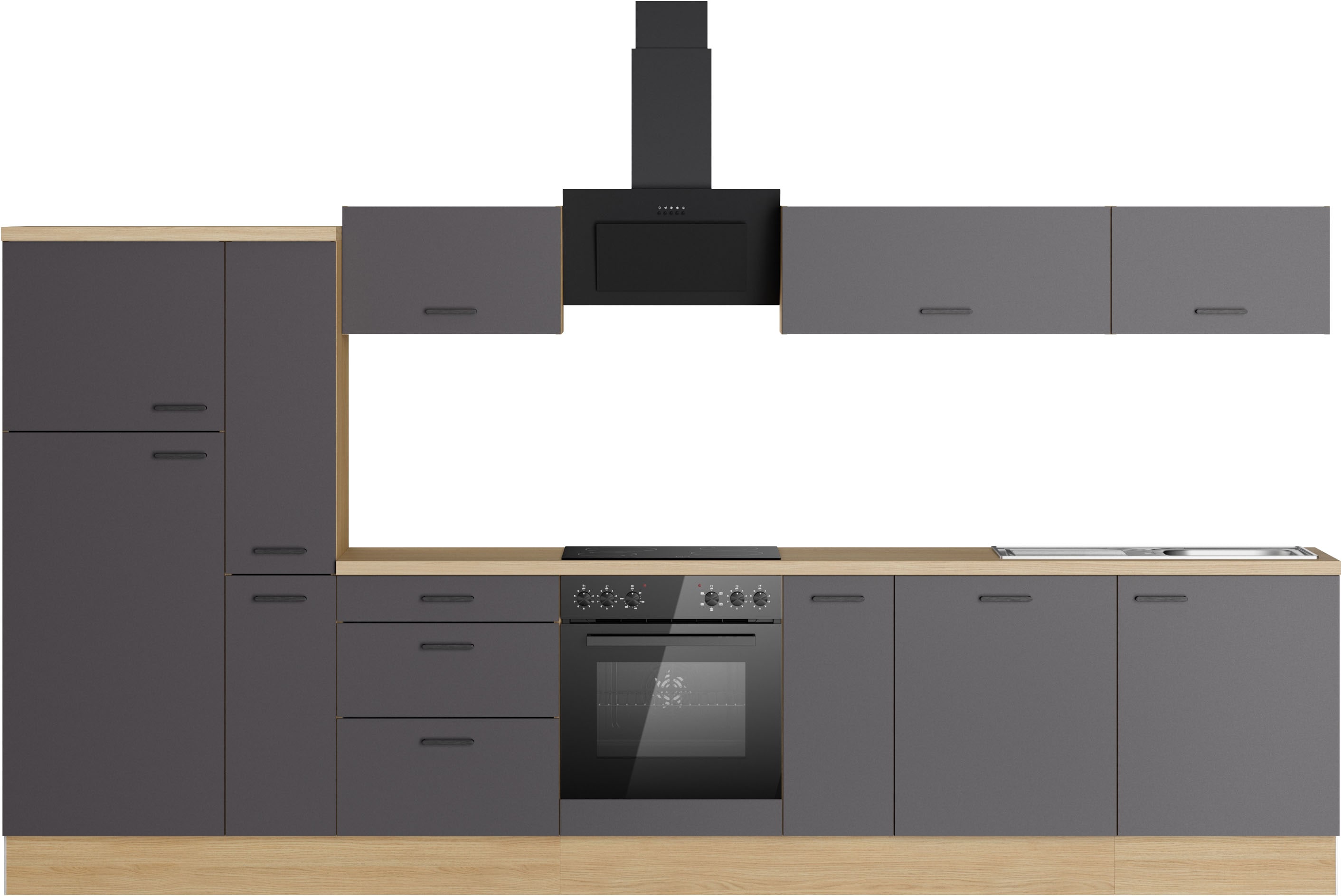 KOCHSTATION Küchenzeile "KS-Sion" Breite 360 cm, schnelle Montage mit OPTIsnap, wahlweise mit E-Geräten