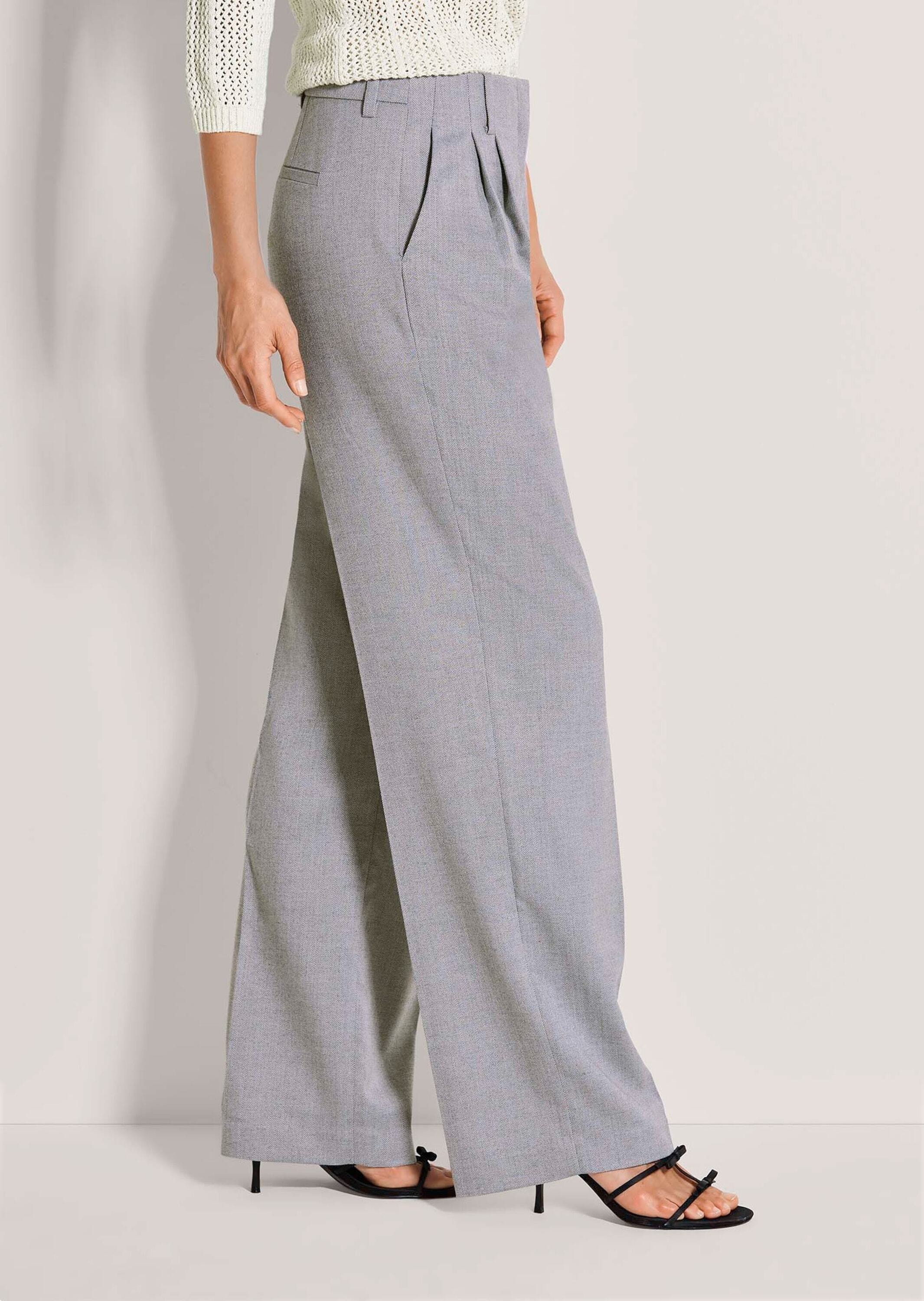 MADELEINE Stoffhose »Bundfaltenhose Fischgrathose mit weitem Schnitt«