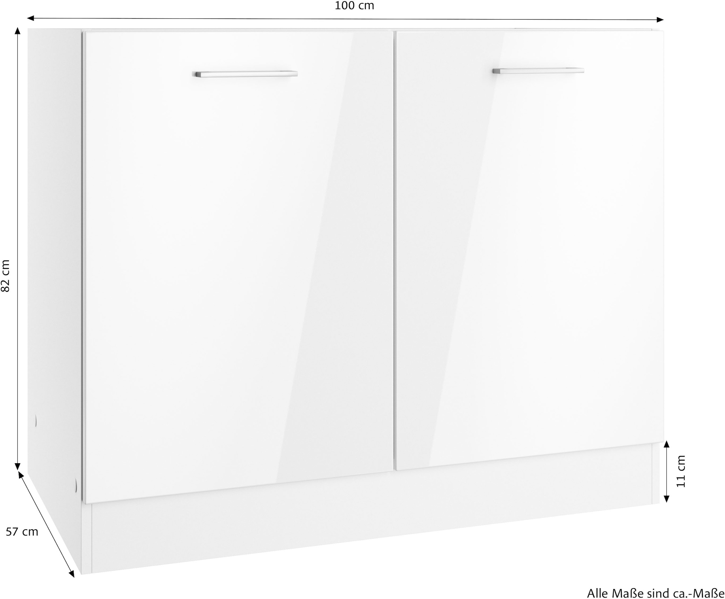 KOCHSTATION Spülenschrank »KS-Milan«, HELD Möbel, Spülenschrank 100 cm, matte oder hochglänzende Fronten