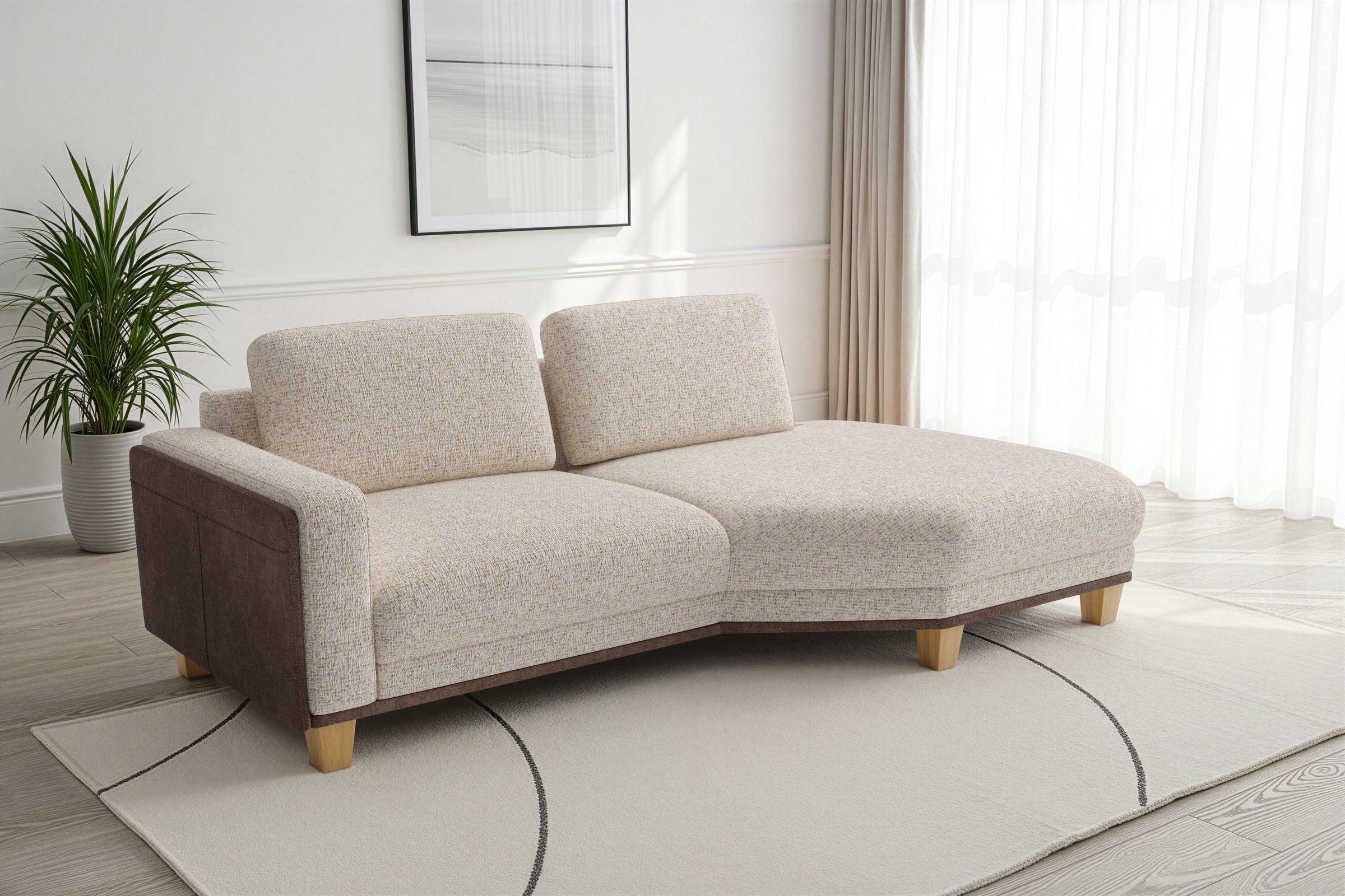 sit&more Ecksofa "Concept" Modernes Sofa in drei Fußfarben zur Auswahl