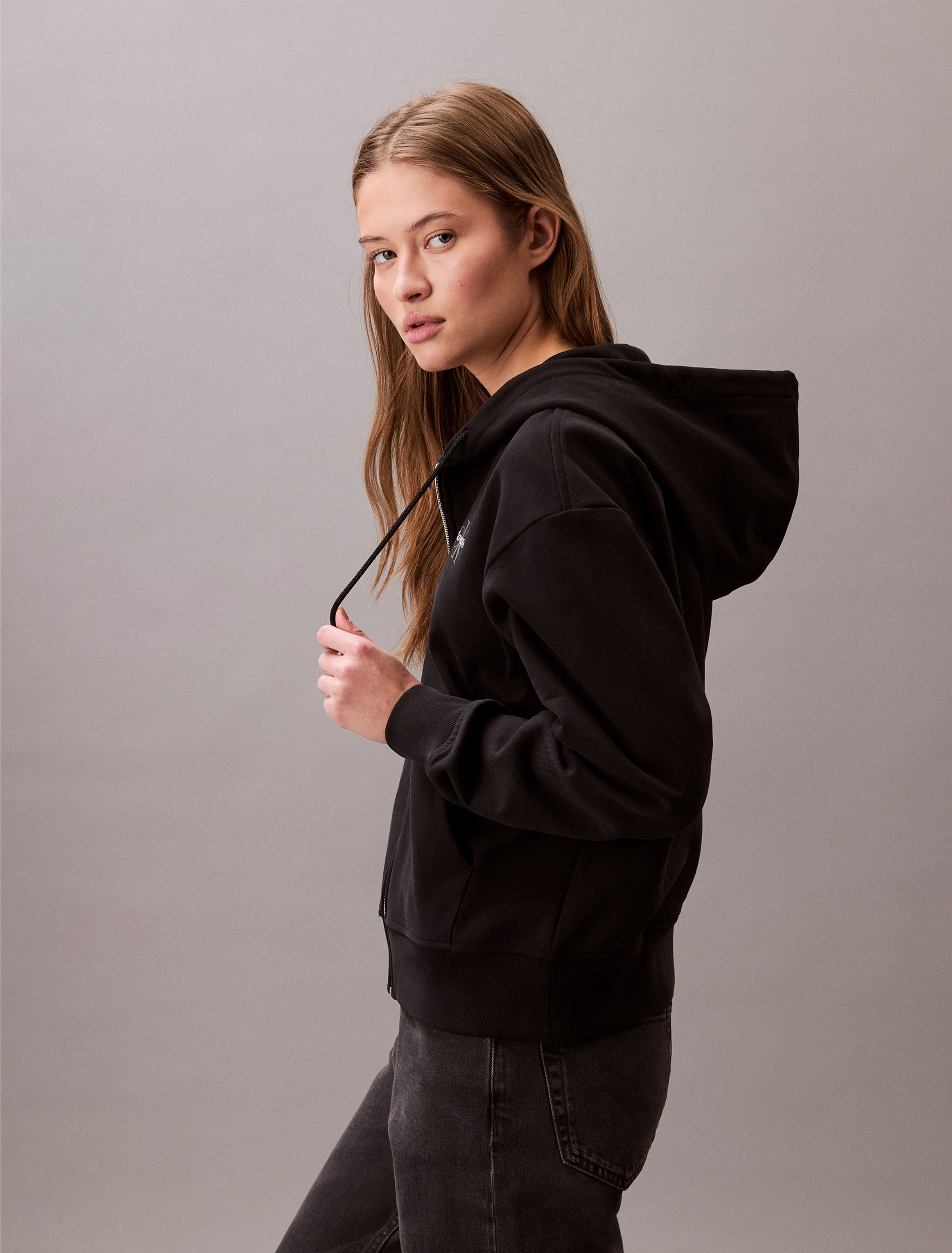 Thumbnail - Calvin Klein Jeans Sweatjacke "MNLG FRNCH TRRY FZ B" Mit Rundhalsausschnitt