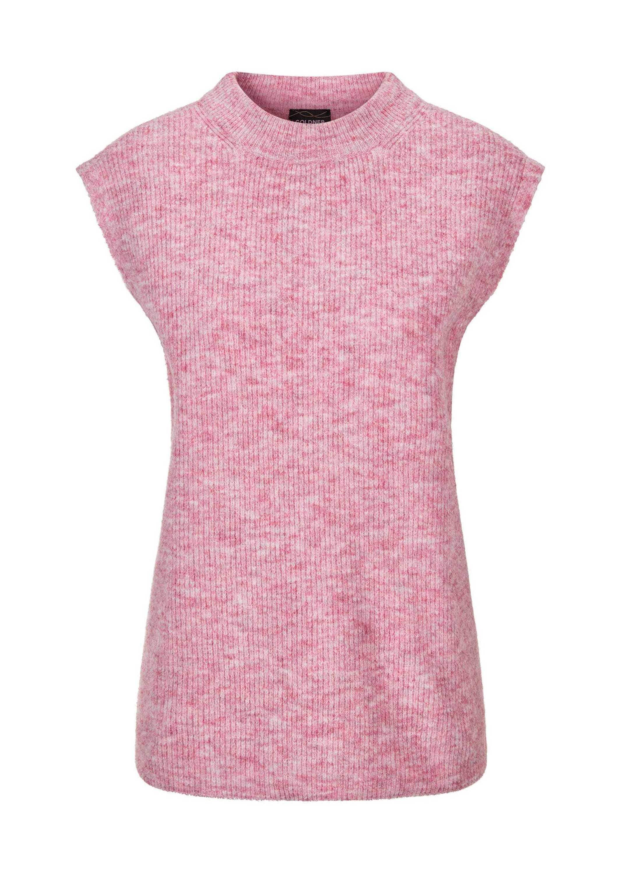 GOLDNER Rundhalspullover "Kurzgröße Edler Rippstrick Pullunder, Stehkragen" günstig online kaufen