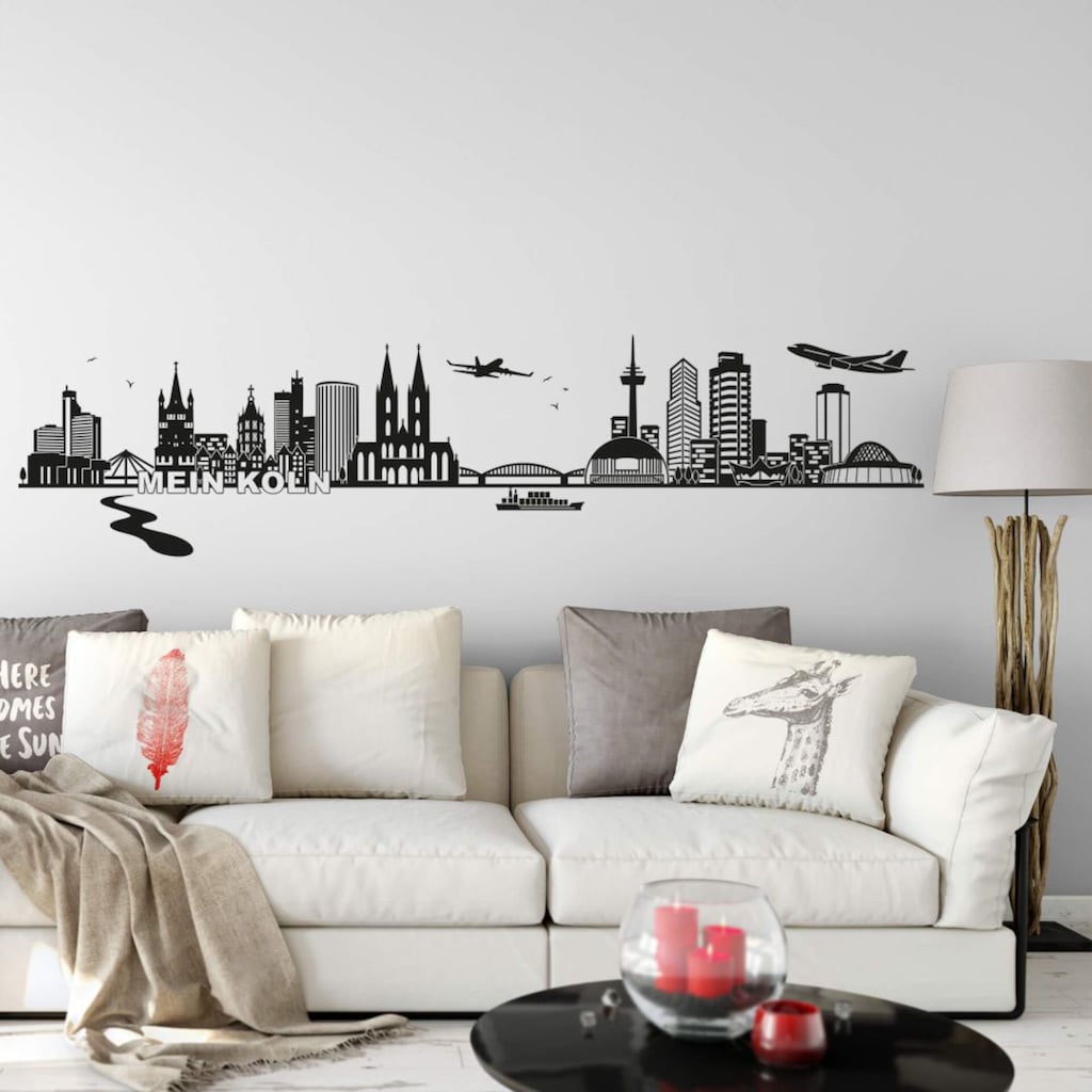 Wall-Art Wandtattoo »XXL Stadt Skyline Köln Fußball 120cm«, (1 St.)