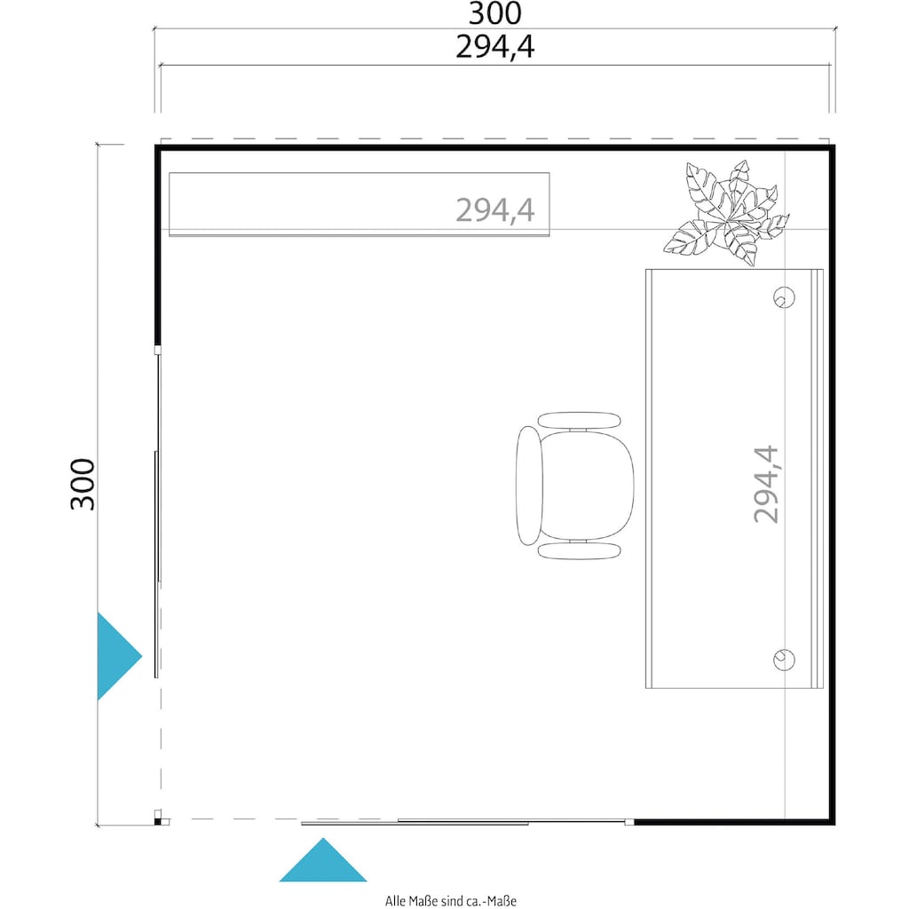 LASITA MAJA Gartenhaus »PALERMO 3«, (Set, inkl. Fussbodenbretter zum verlegen)