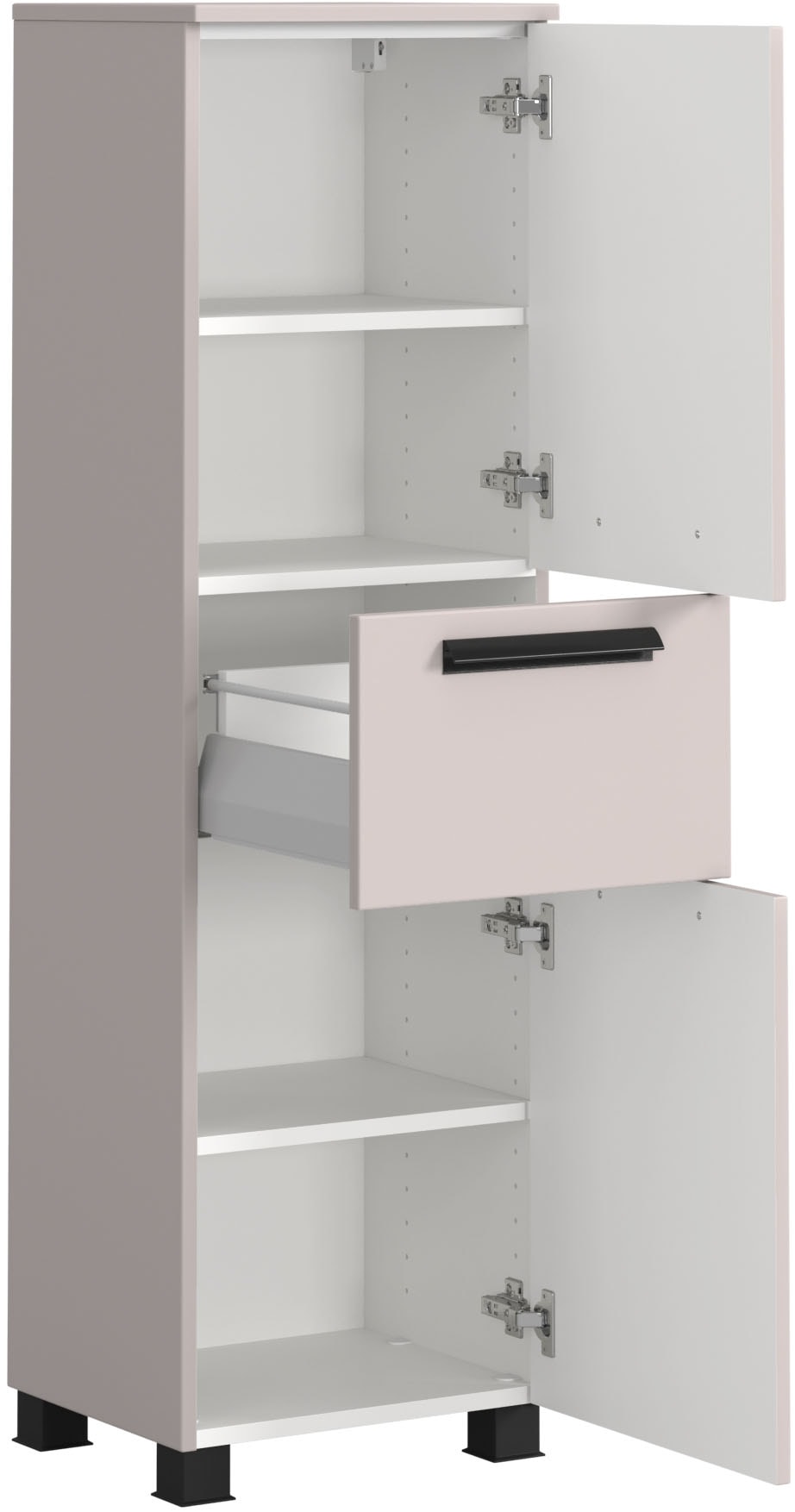 welltime Badmöbel-Set »SALVADA, 3tlg-Set, gedämpfte Scharniere, Softclose, Keramikbecken« Maße (B/T/H): 140/47,5/200 cm, 