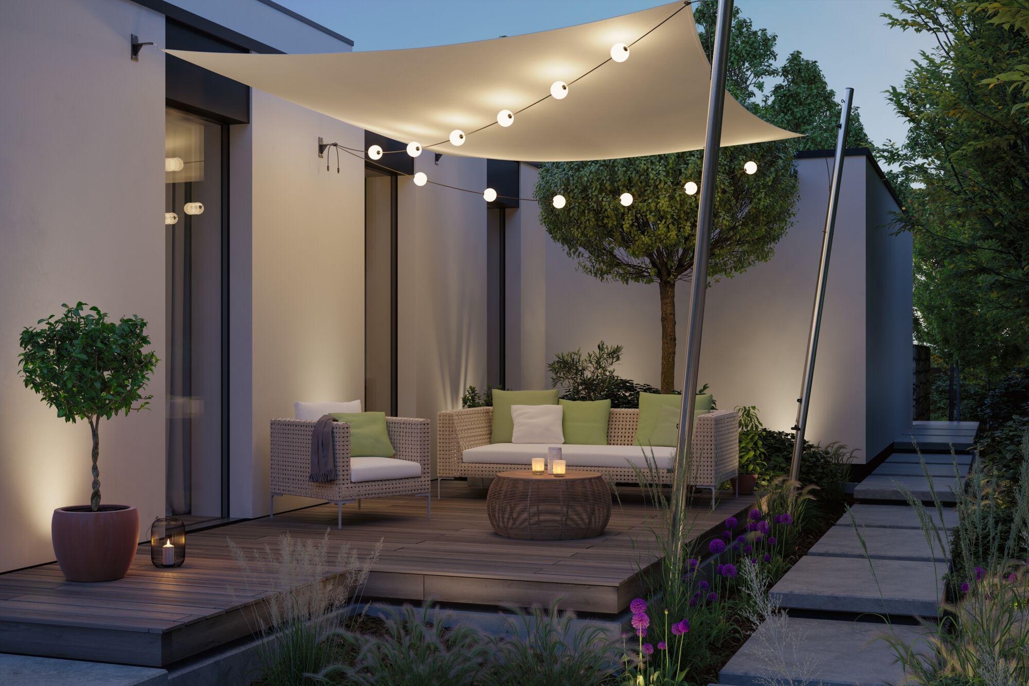 Paulmann LED-Lichterkette »Naima IP67 3000K 5,8m 6x60lm Schwarz« 6 Stk.-flammig spritzwassergeschützt