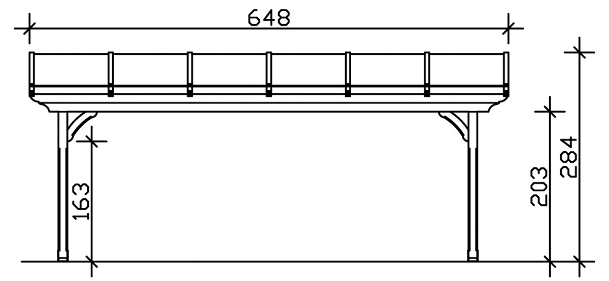 Skanholz Terrassendach »Ravenna«, 648 cm Breite, verschiedene Tiefen