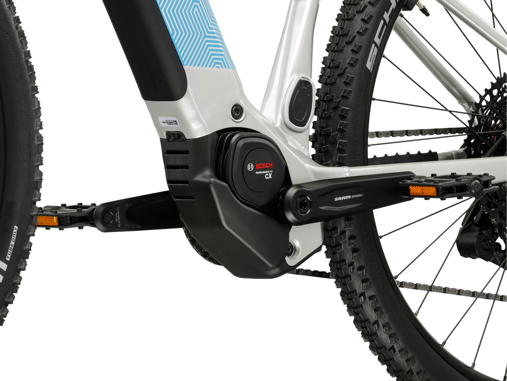 Kross »Influx Hybrid 5.0 21,3Ah / 800 Wh 29 Zoll silber 12 Gänge 2026« 12 Gang SRAM S1000 EAGLE AXS Schaltwerk Kettenschaltung Mittelmotor 250 W BOSCH PERFORMANCE LINE CX 36 V/250 W, Mittelmotor