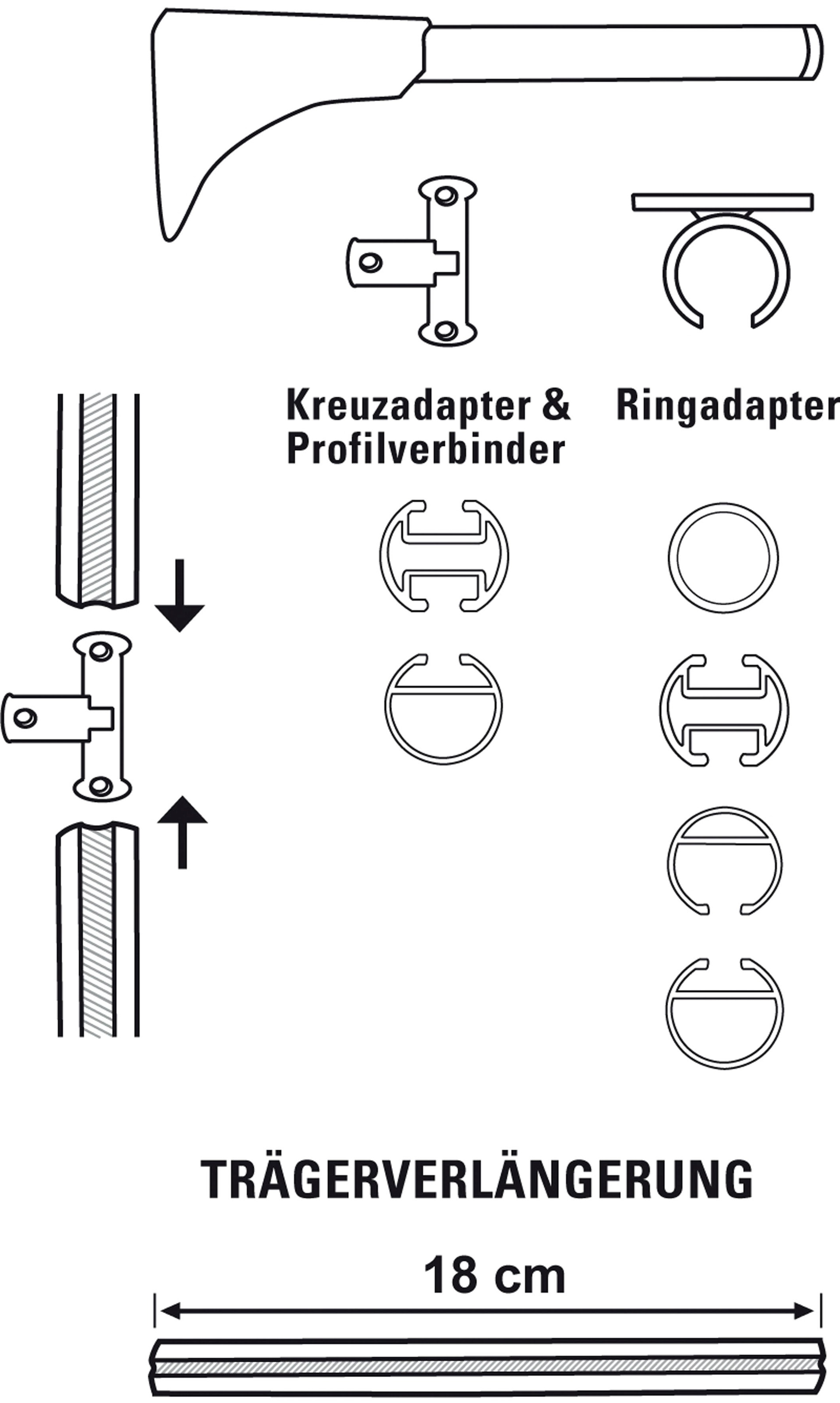 GARDINIA Träger »Universal Wandträger für Gardinenstangen«, (1 St.), Serie Einzelprogramm Chicago Ø 20 mm