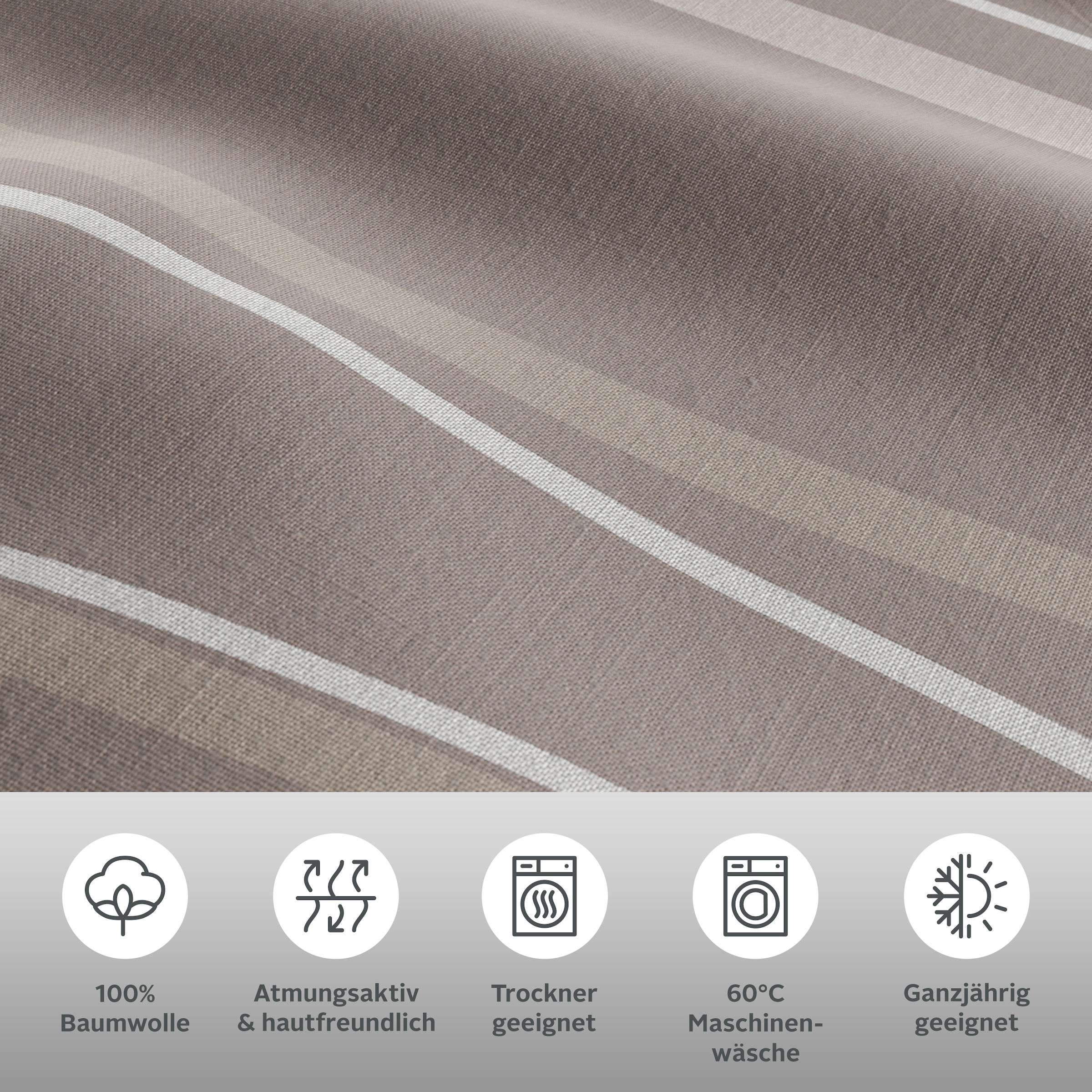 OTTO home Wendebettwäsche »Alvara« 2 Stk. in Gr. 135x200 oder 155x220 cm, 100% Baumwolle, grafisches Motiv