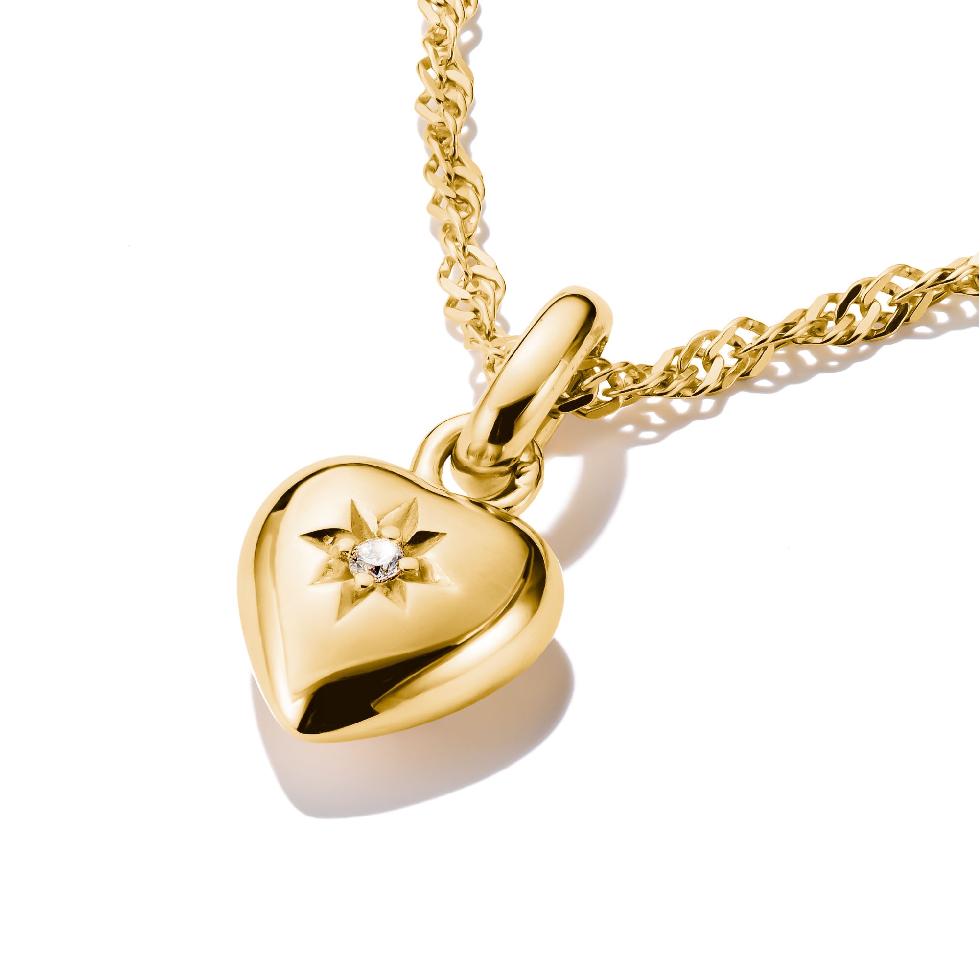 THOMAS SABO Charm Herz »Charm Herz mit Stern - Connect, CC1234-011-10, CC1234-414-14«, mit Rubin (synth.), Zirkonia (synth.)