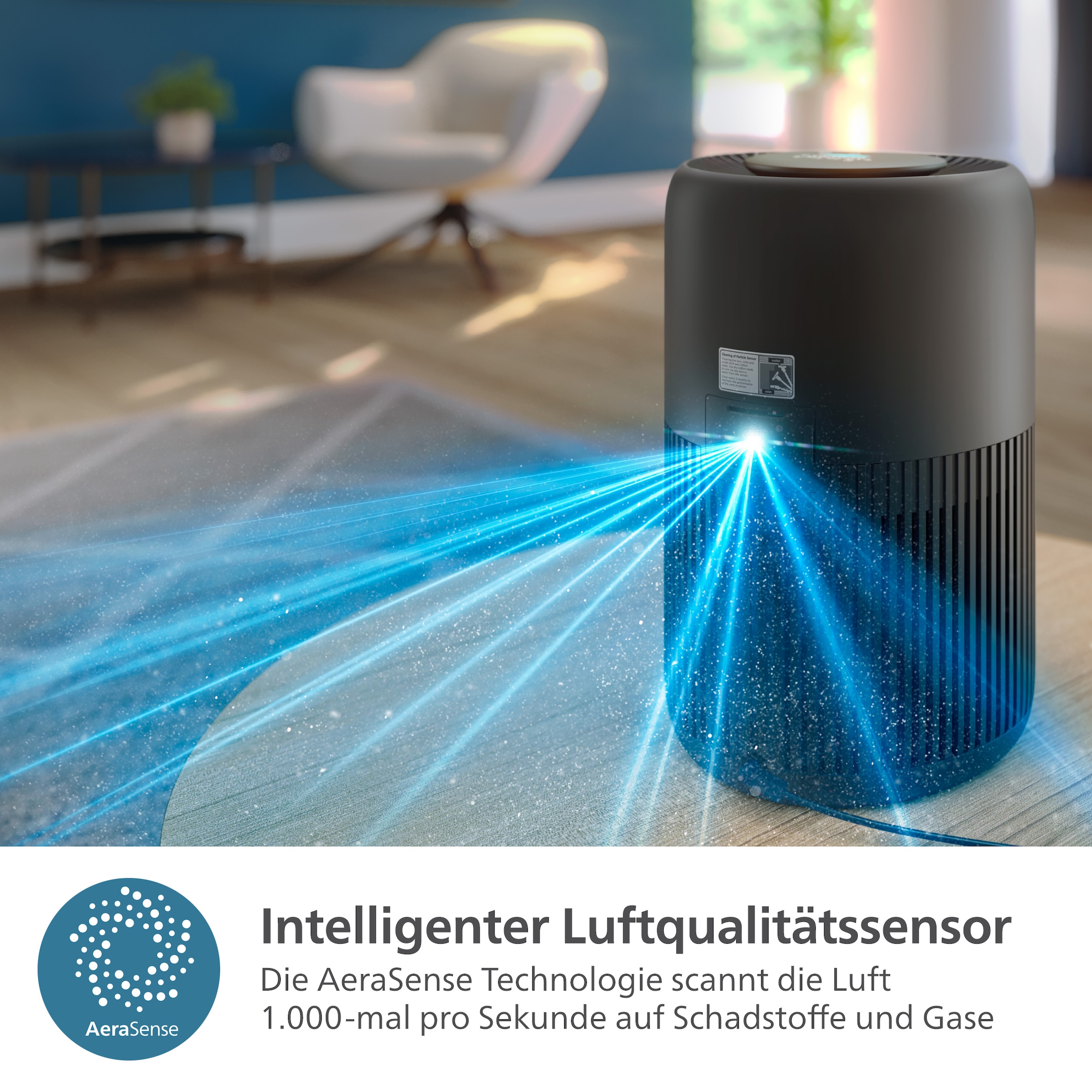 Philips Luftreiniger »AC0951/13 PureProtect Mini 900 Series, Luftreinigungsrate 250 m³/h«, für 65 m² Räume, 3-Schichten-HEPA-Filtersystem, leise