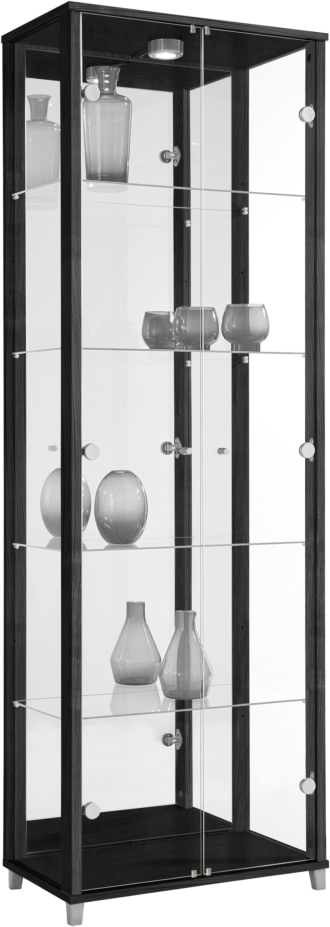 fif möbel Vitrine "OPTIMA", Standvitrine/Glasvitrine 2x Glastür,perfekt für Sammler,Sammlervitrine