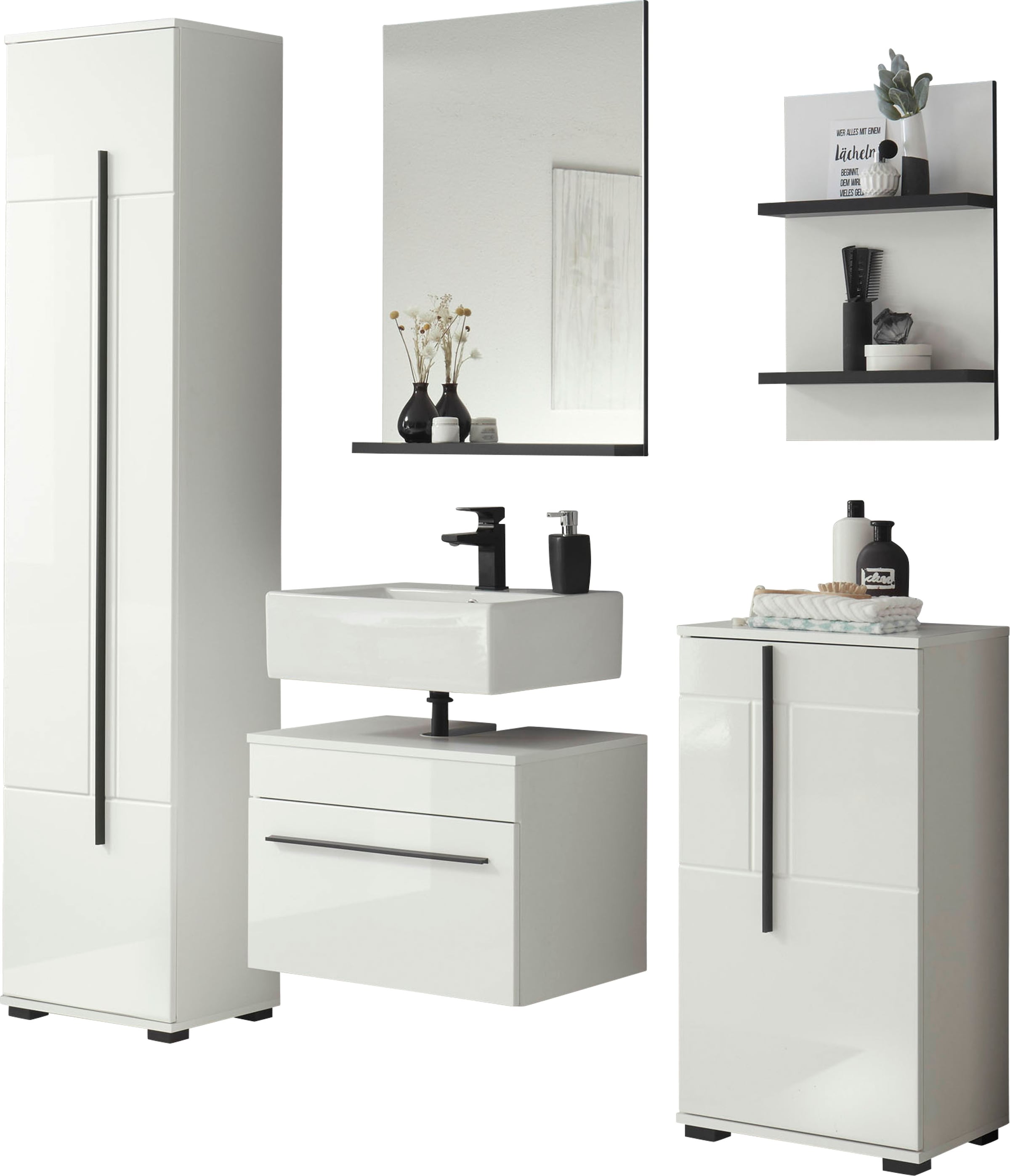 INOSIGN Badmöbel-Set "Cantara", (Set, 5 St.), Fronten in Hochglanz günstig online kaufen