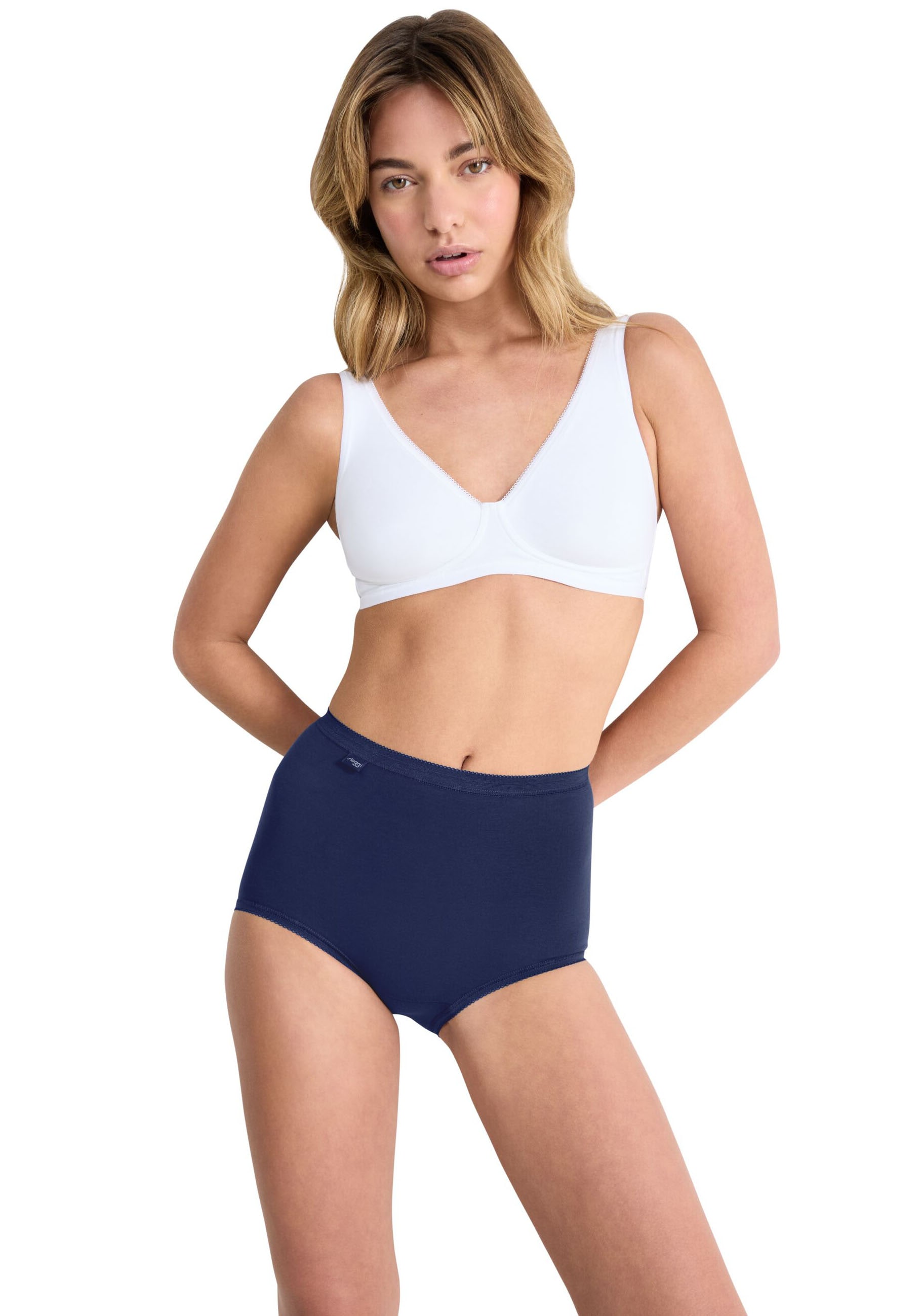 sloggi Maxislip »Basic+« 4er Pack,  Baumwollmischung, weiche Nähte, hohe Taille, elastisch