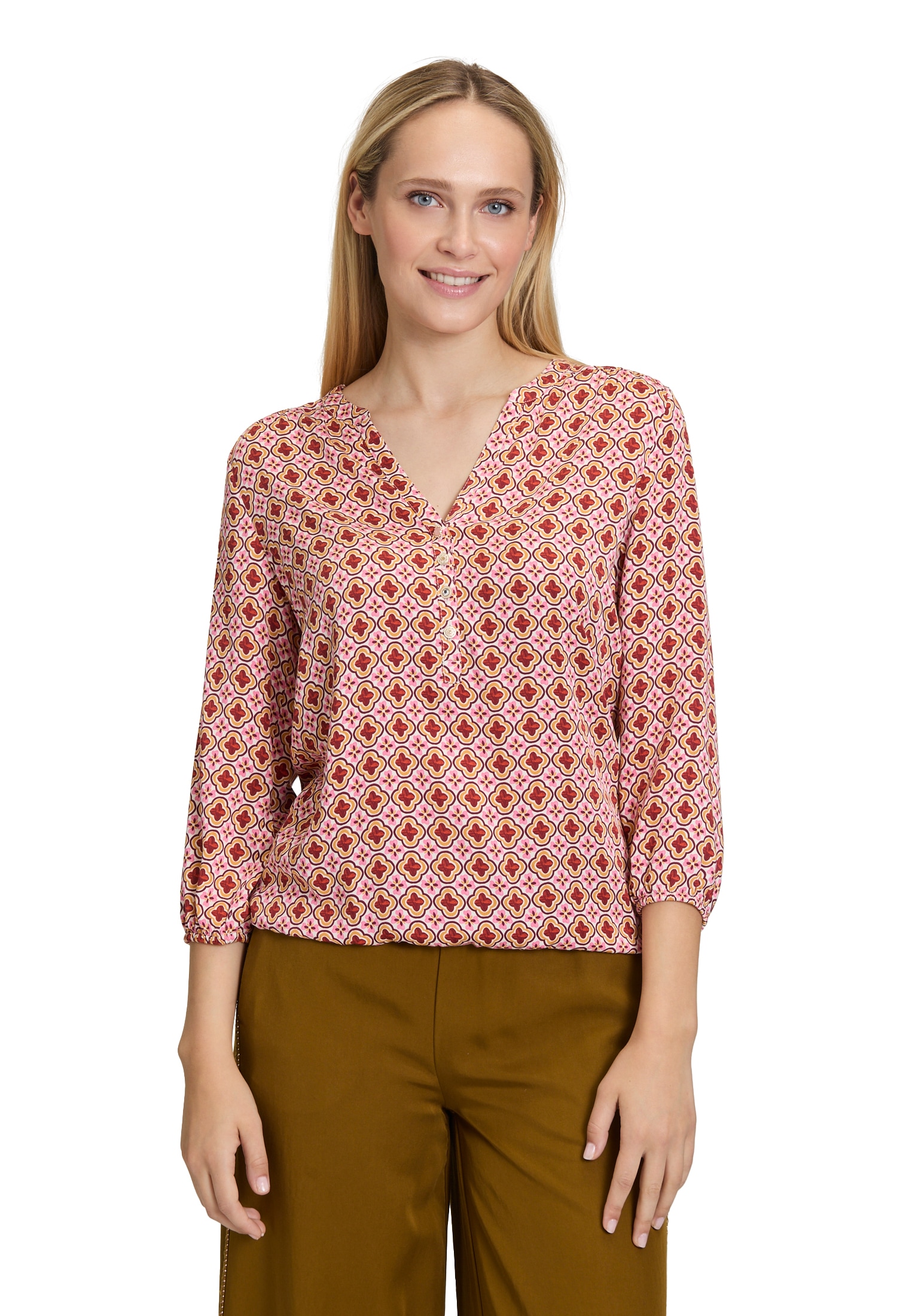 Cartoon Schlupfbluse "Cartoon Casual-Bluse mit Muster" günstig online kaufen
