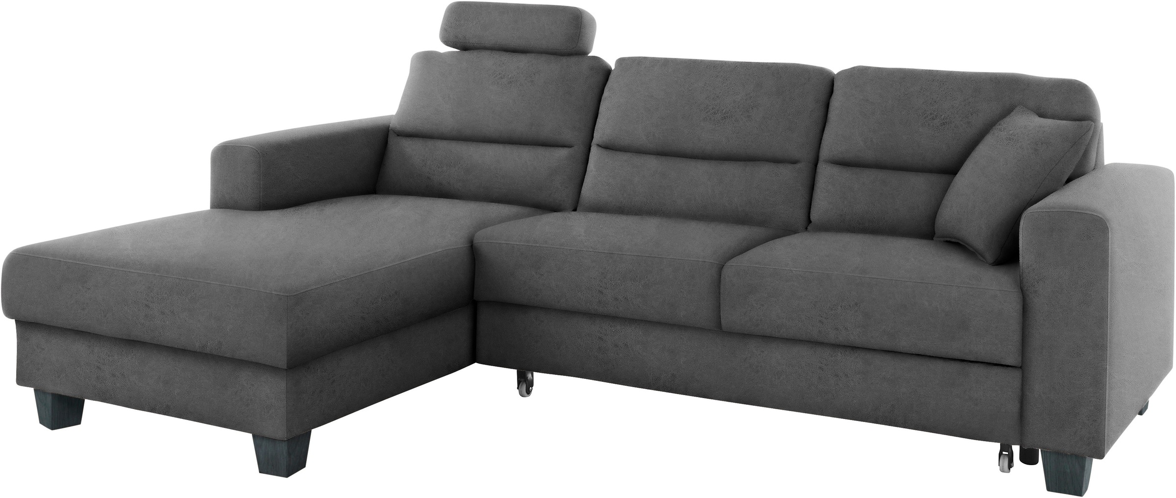 TRENDMANUFAKTUR Ecksofa »Chamber, zeitlos und modern, bequem mit hohem Sitzkomfort, L-Form«, inklusive einer Kopfstütze, wahlweise mit Schlaffunktion