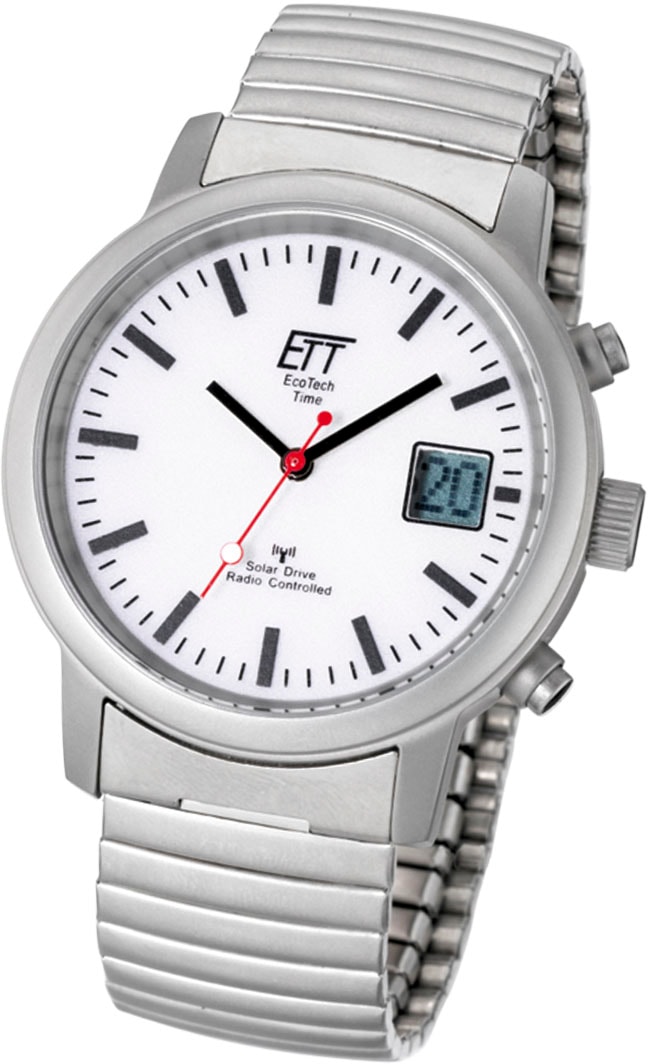 ETT Funkuhr »Basic Zugband, EGS-11187-11M«, Armbanduhr, Herrenuhr, Datum, Solar