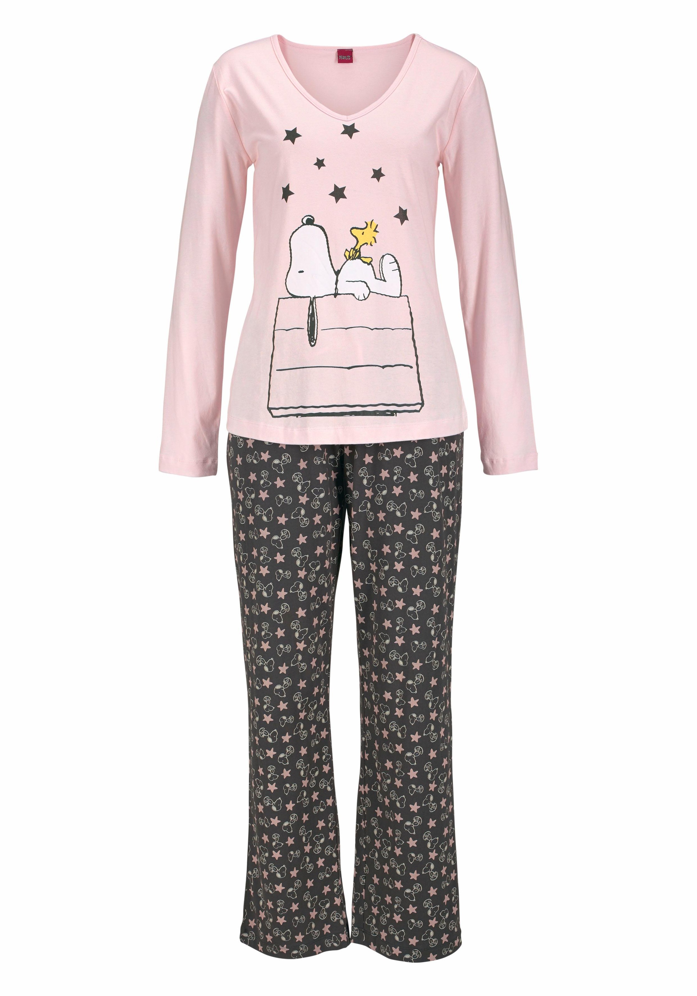 Peanuts Pyjama, (2 tlg.), in langer Form im niedlichen Snoopy-Design günstig online kaufen