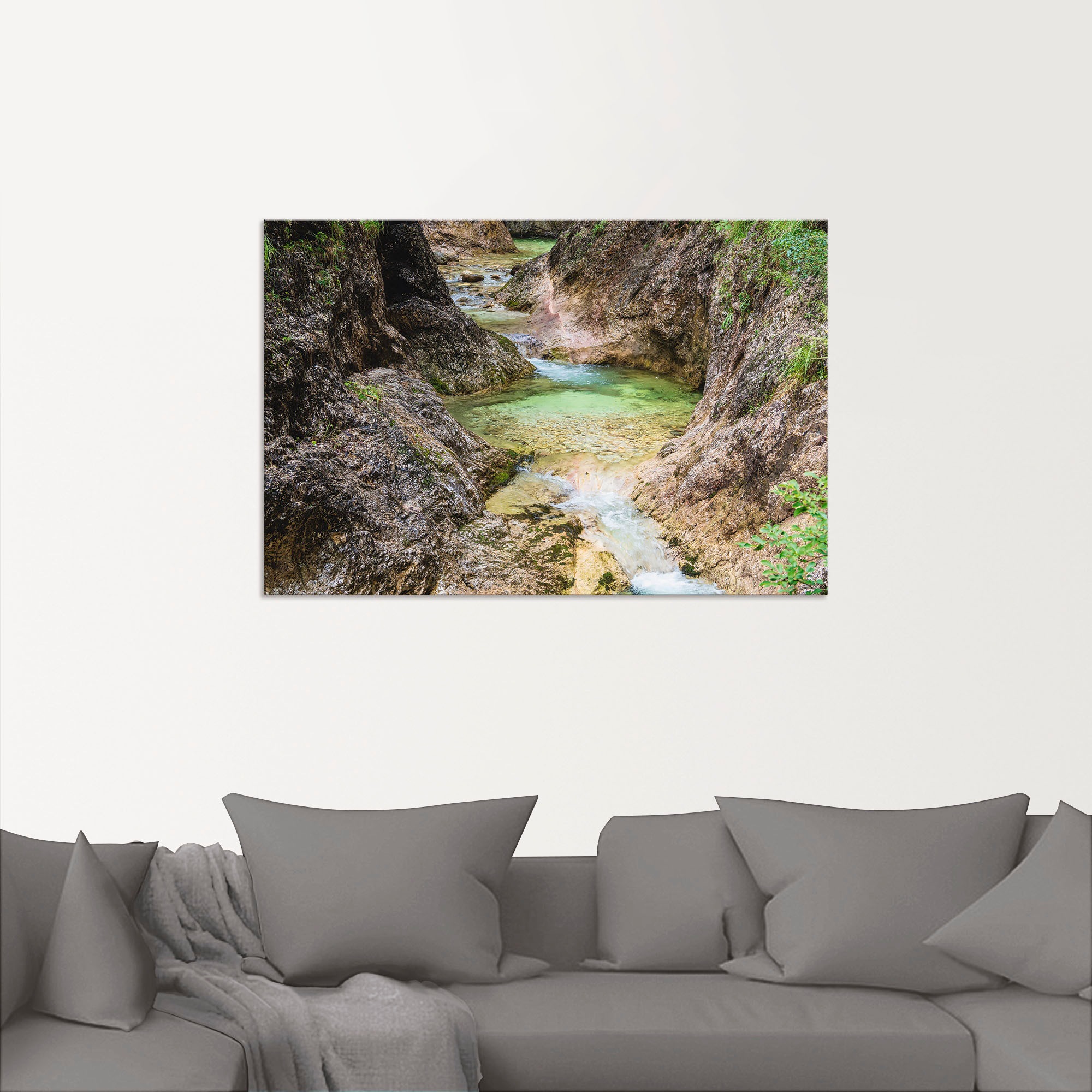 Artland Alu-Dibond-Druck »Almbachklamm im Berchtesgadener Land«, Gewässer, (1 St.), für Innen- und Außenbereich geeignet, Outdoorbild