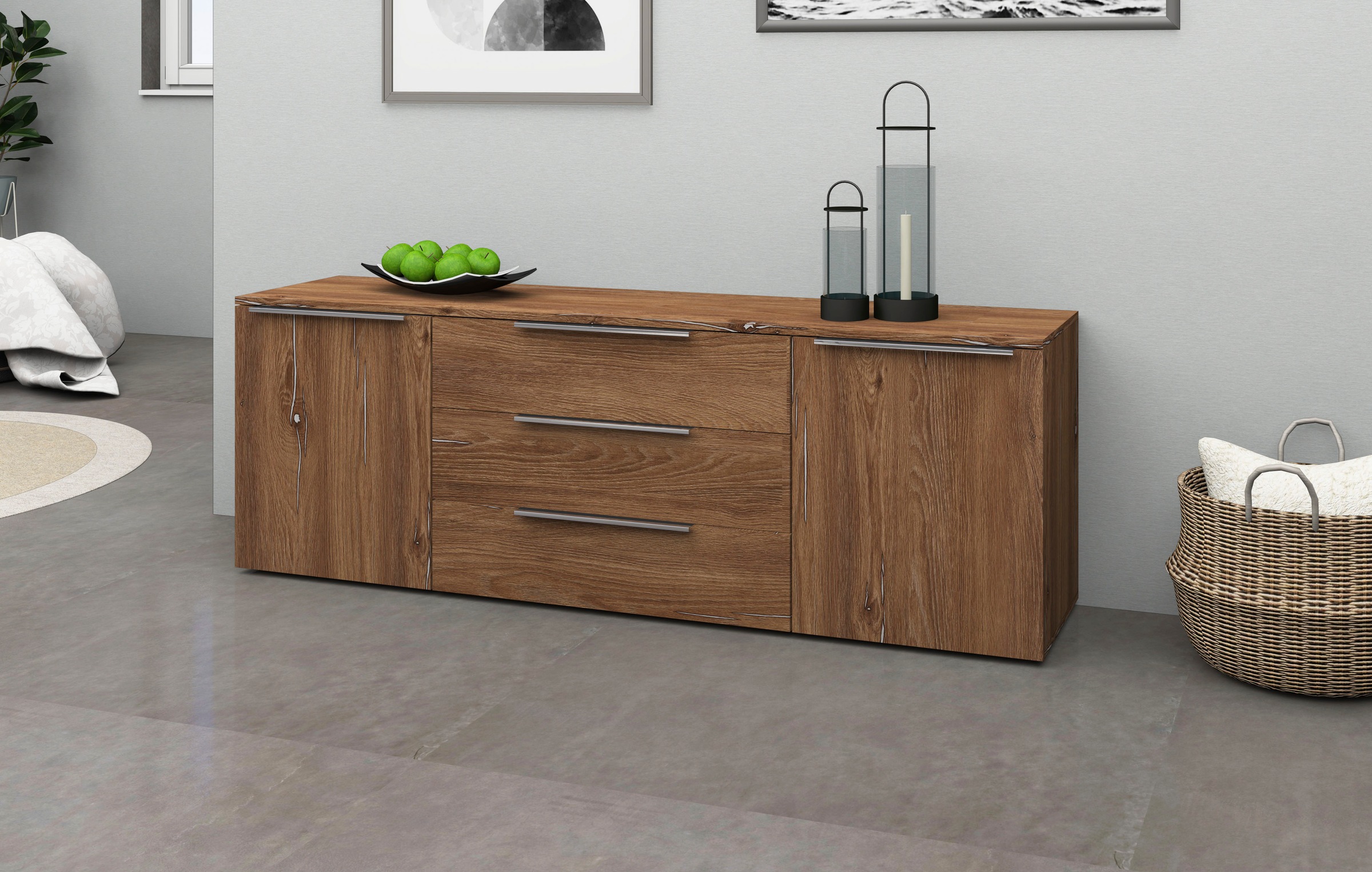 borchardt Möbel Sideboard "Oliva, hängend oder stehend mit Metallgriffen" B günstig online kaufen